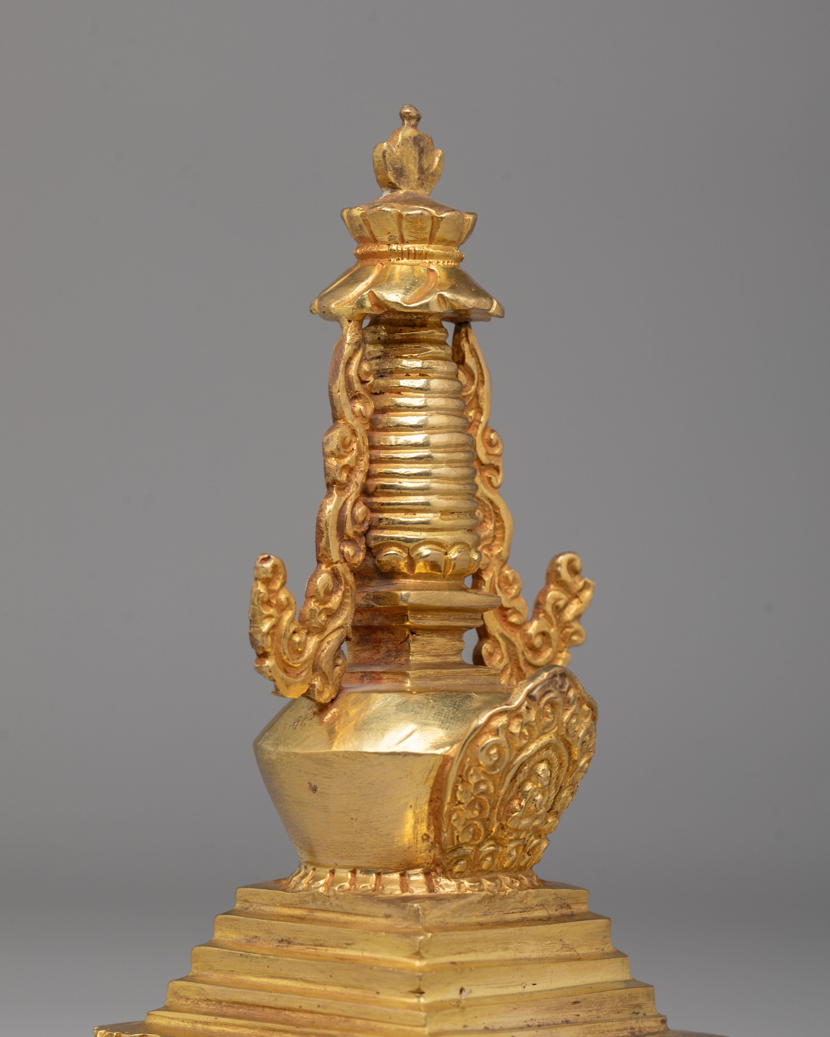 Himalayan Enlightenment Stupa | Gold-Plated Stupa for Meditation