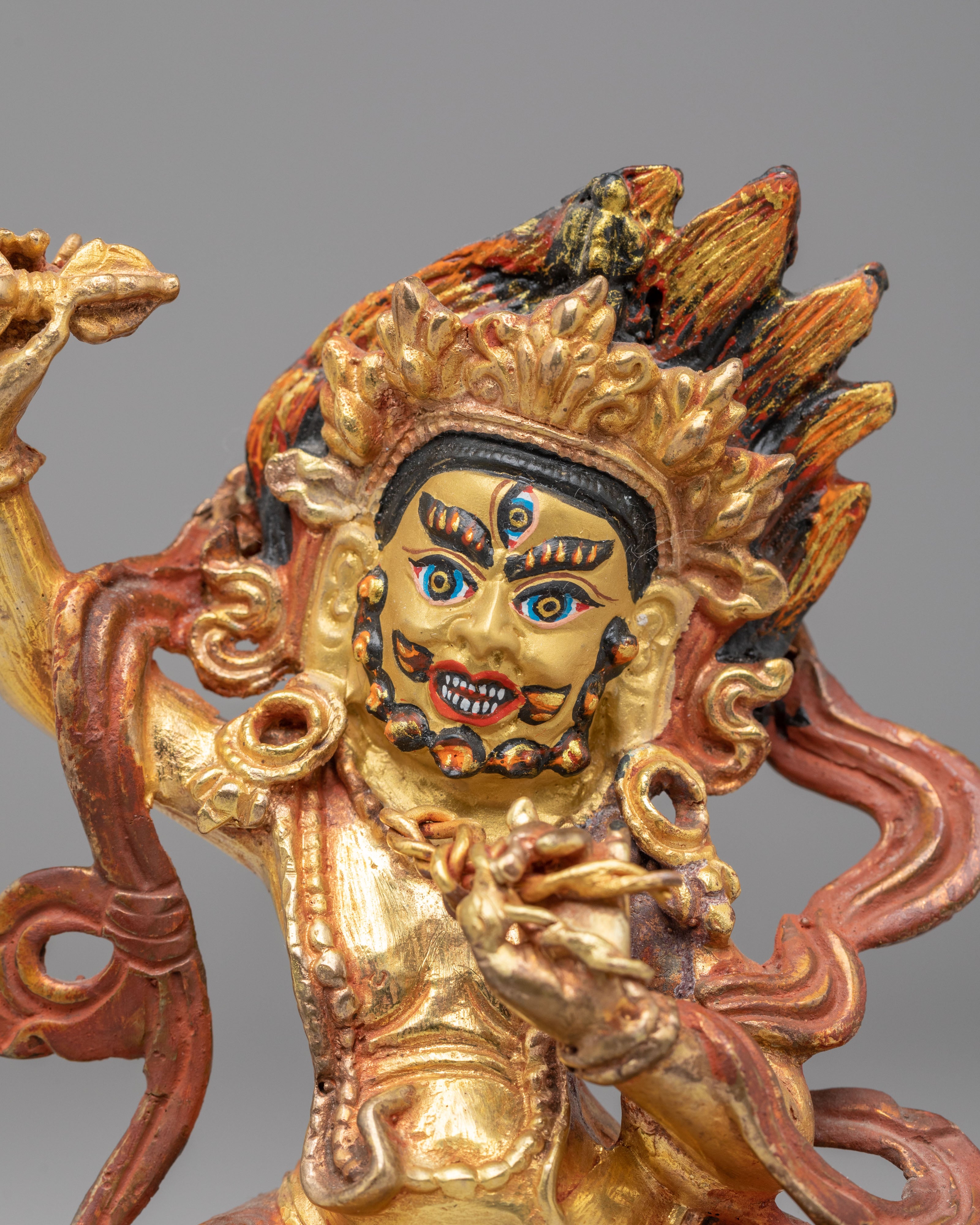 Himalayan Vajrapani Protector Deity Statue | Tibetan Protector Sculpture