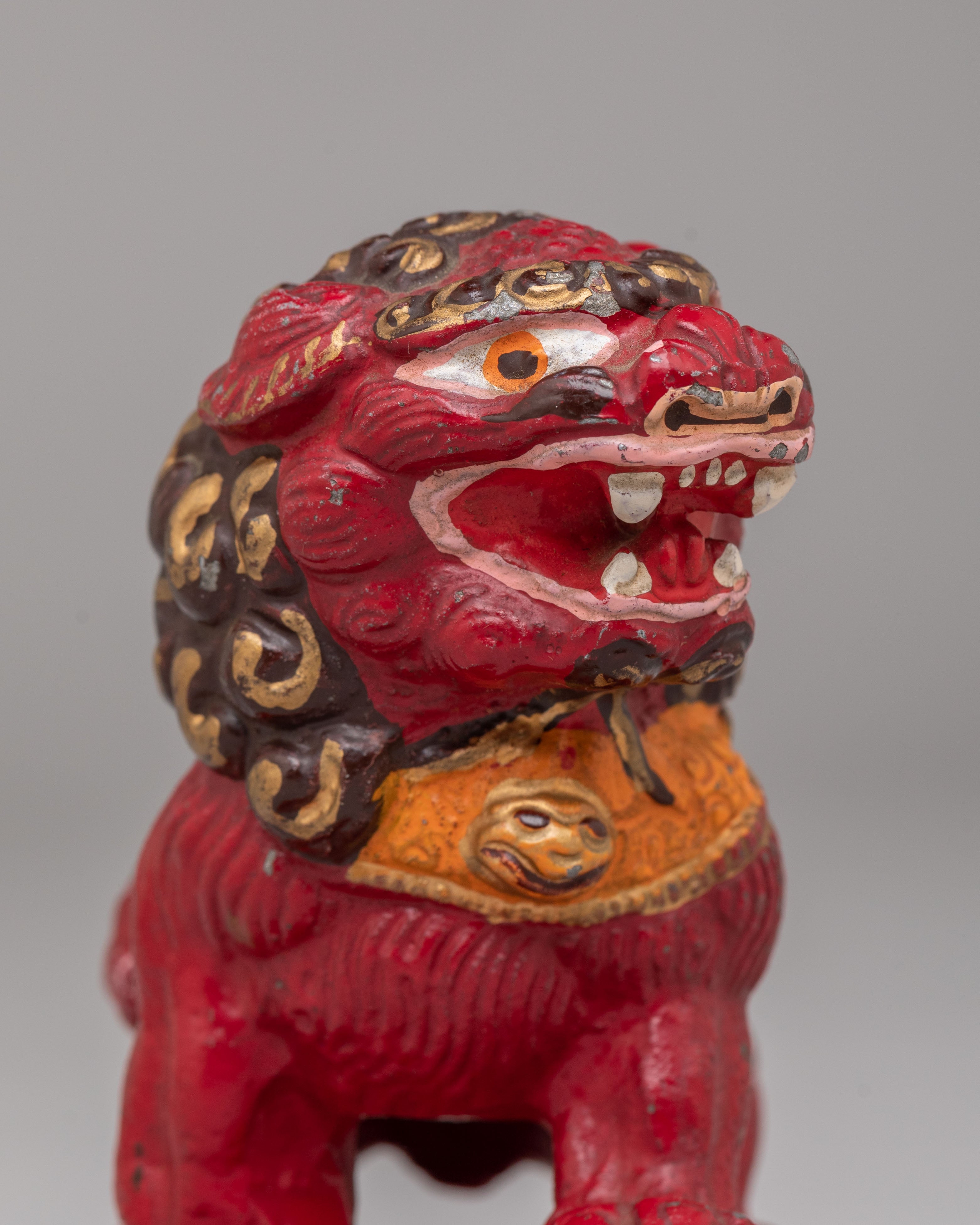 Tibetan Buddhist Lion Guardians Set | Lion Protector Figurines
