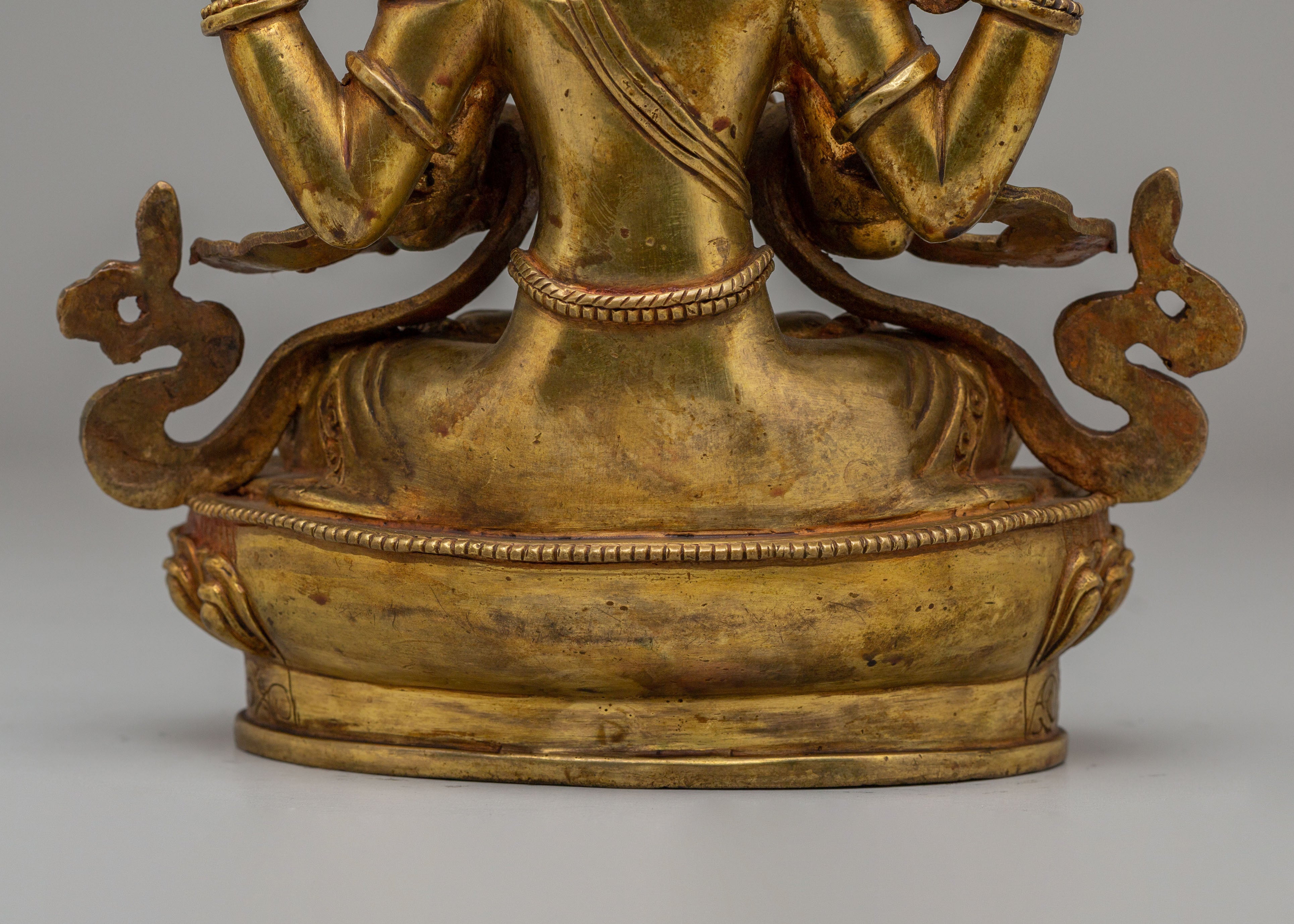 Bodhisattva Chenrezig Deity Statue | 24K Gold Plated Buddhist Sculpture