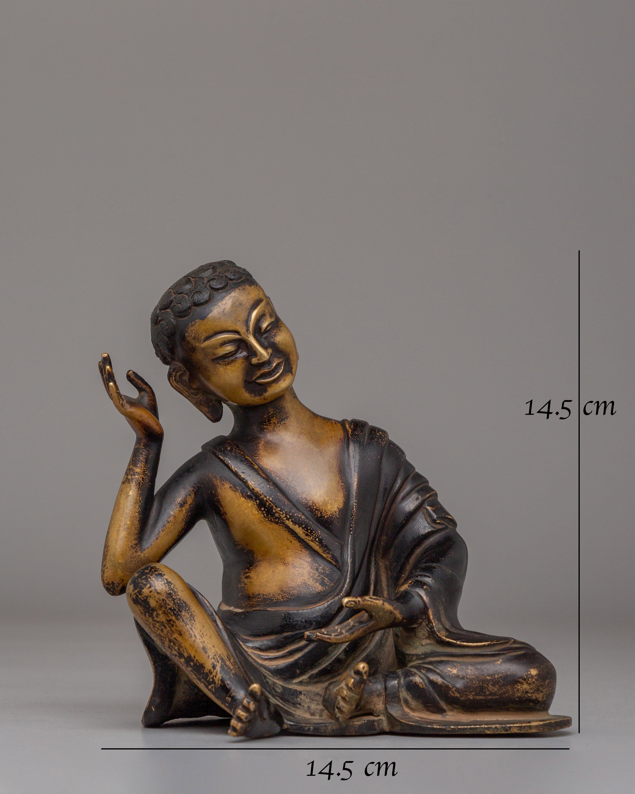 Buddhist Milarepa Yogi Statue | Handmade Copper Body Statue