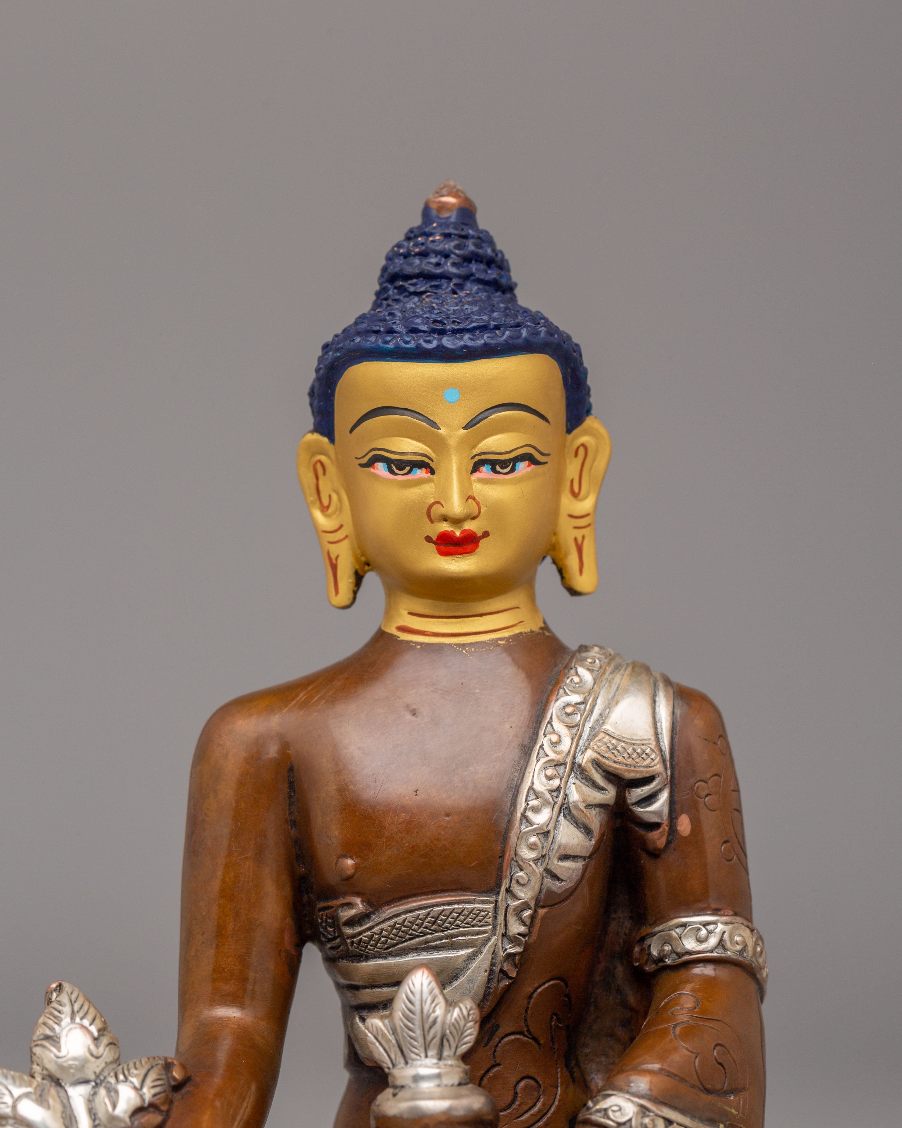 Spiritual Tibetan Medicine Buddha Statue | Handcrafted Healing Deity Sculpture