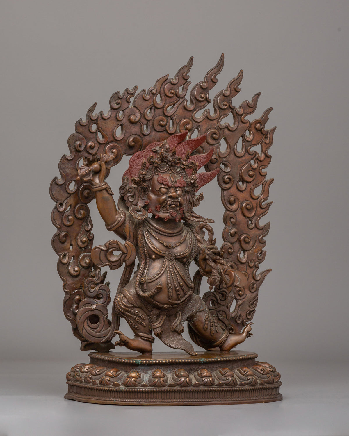 Sacred Himalayan Vajrapani Meditation Statue | Handcrafted Oxidized Copper Vajrapani