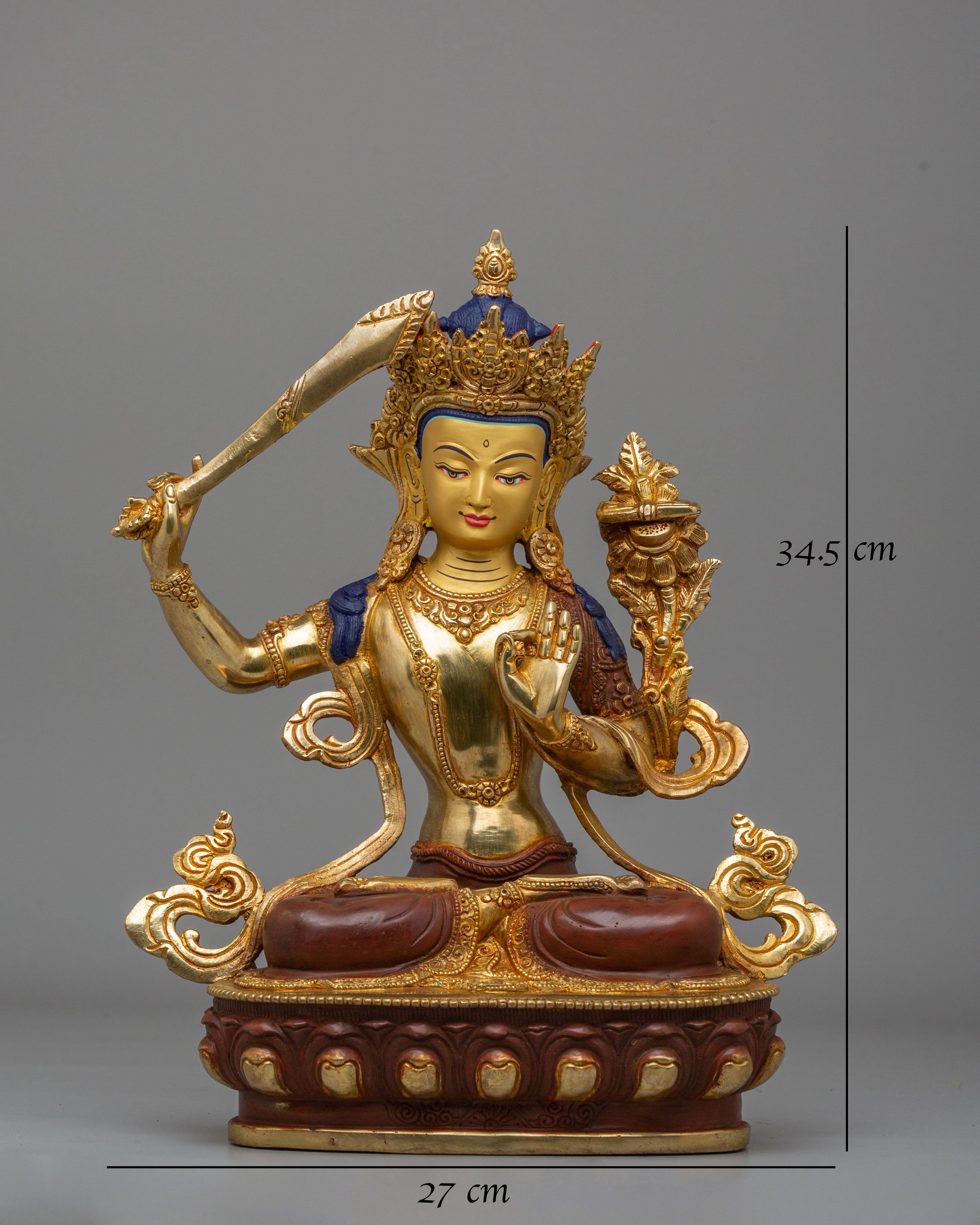 Tibetan Manjushri Statue | Wisdom Bodhisattva Sculpture