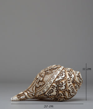 Traditional Handmade Conch Shell | Sacred Buddhist Ritual Symbol
