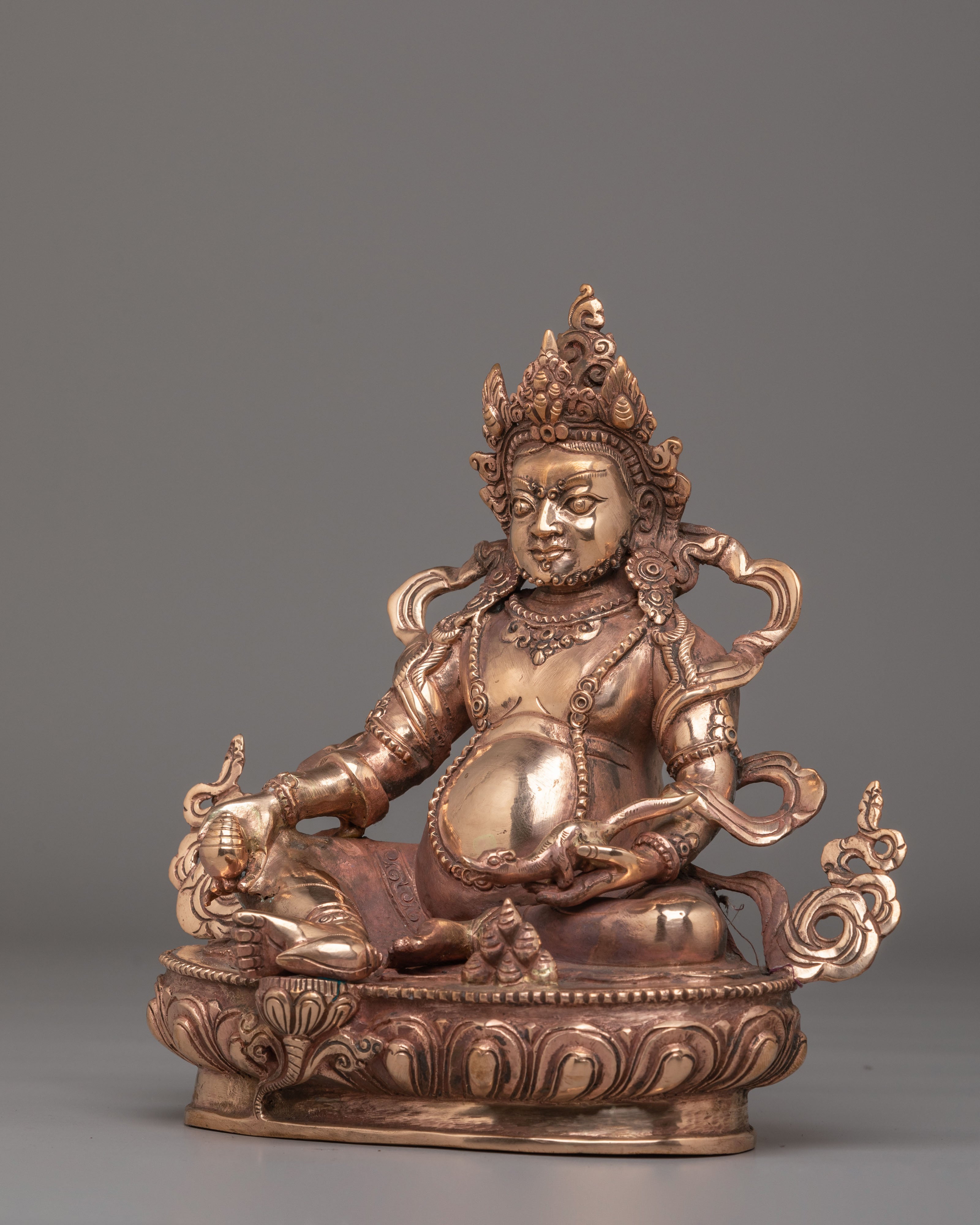 Handcrafted Dzambhala Deity Statue | Tibetan Wealth God Sculpture