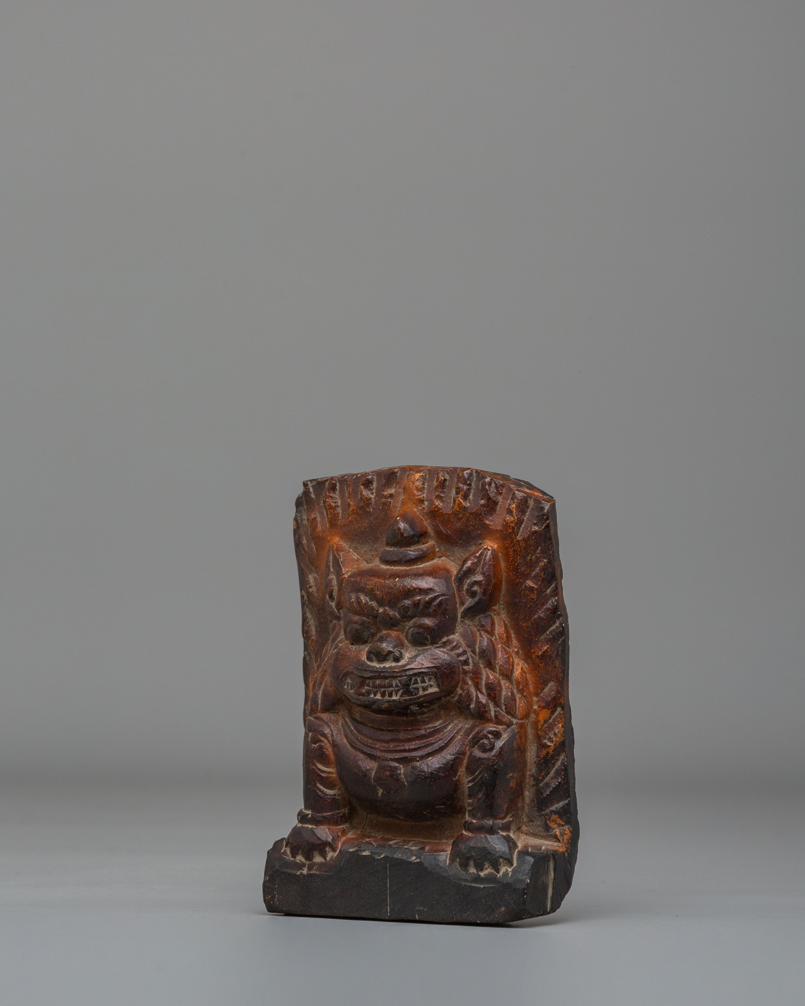 Sacred Guardian Lion Statue Set | Handcarved Stone Buddhist Decor