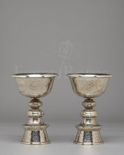 Ceremonial Butter Lamp Set | Offering Lamps for Puja & Meditation
