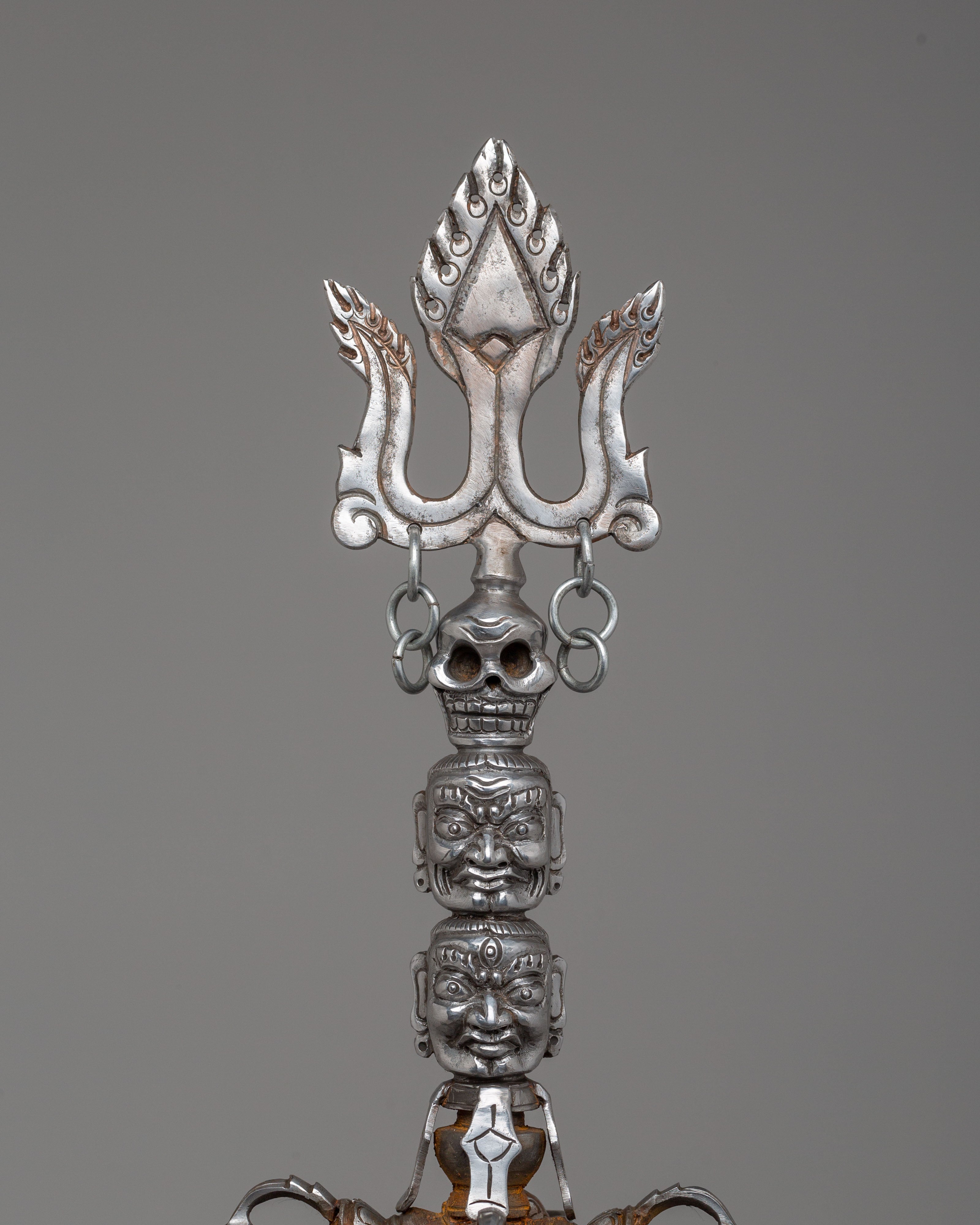 Traditional Khatvanga Ritual Staff | Sacred Tibetan Tantric Tool
