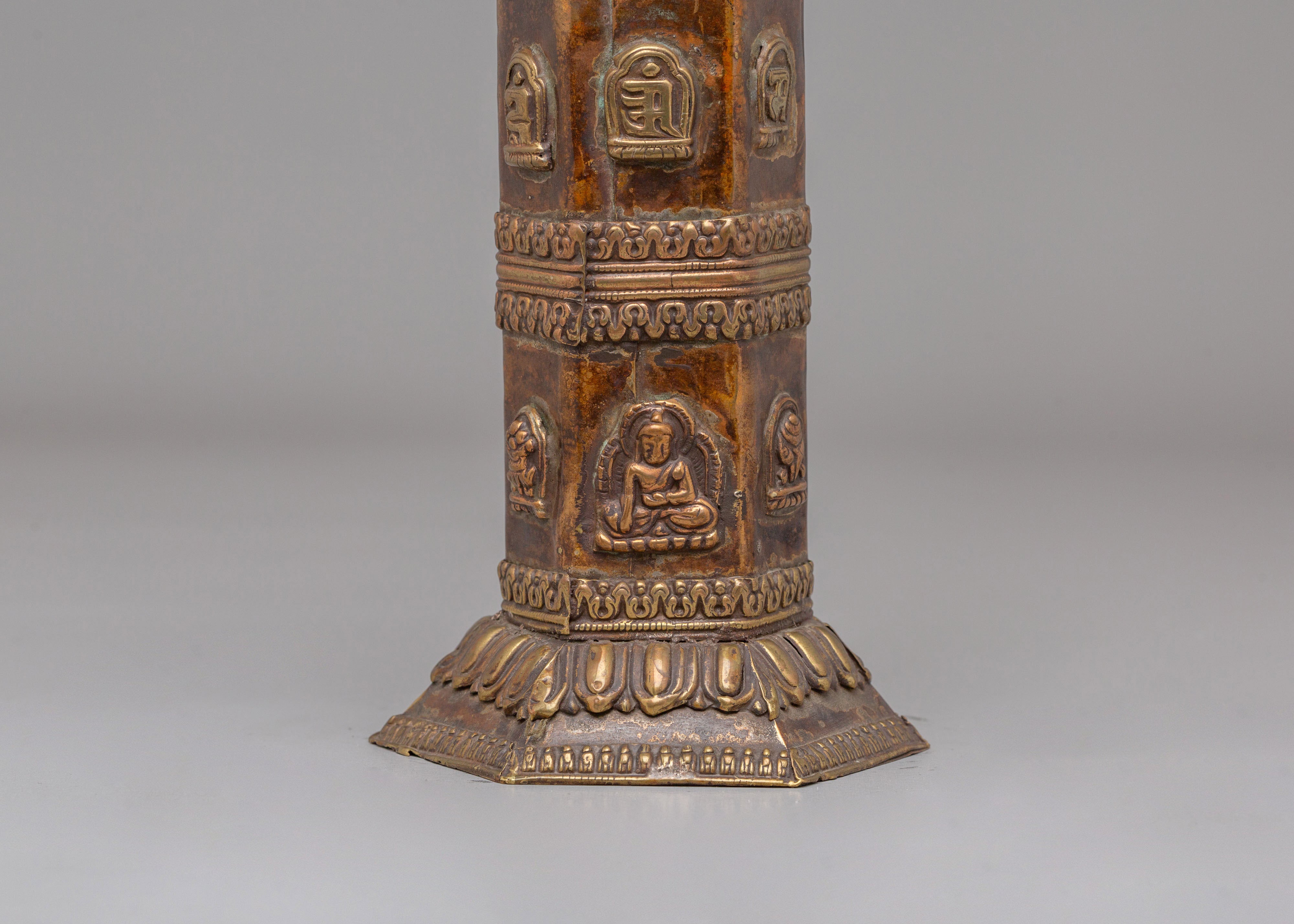 Himalayan Carved Relief Incense Burner | Handcrafted Buddhist Ritual Tool