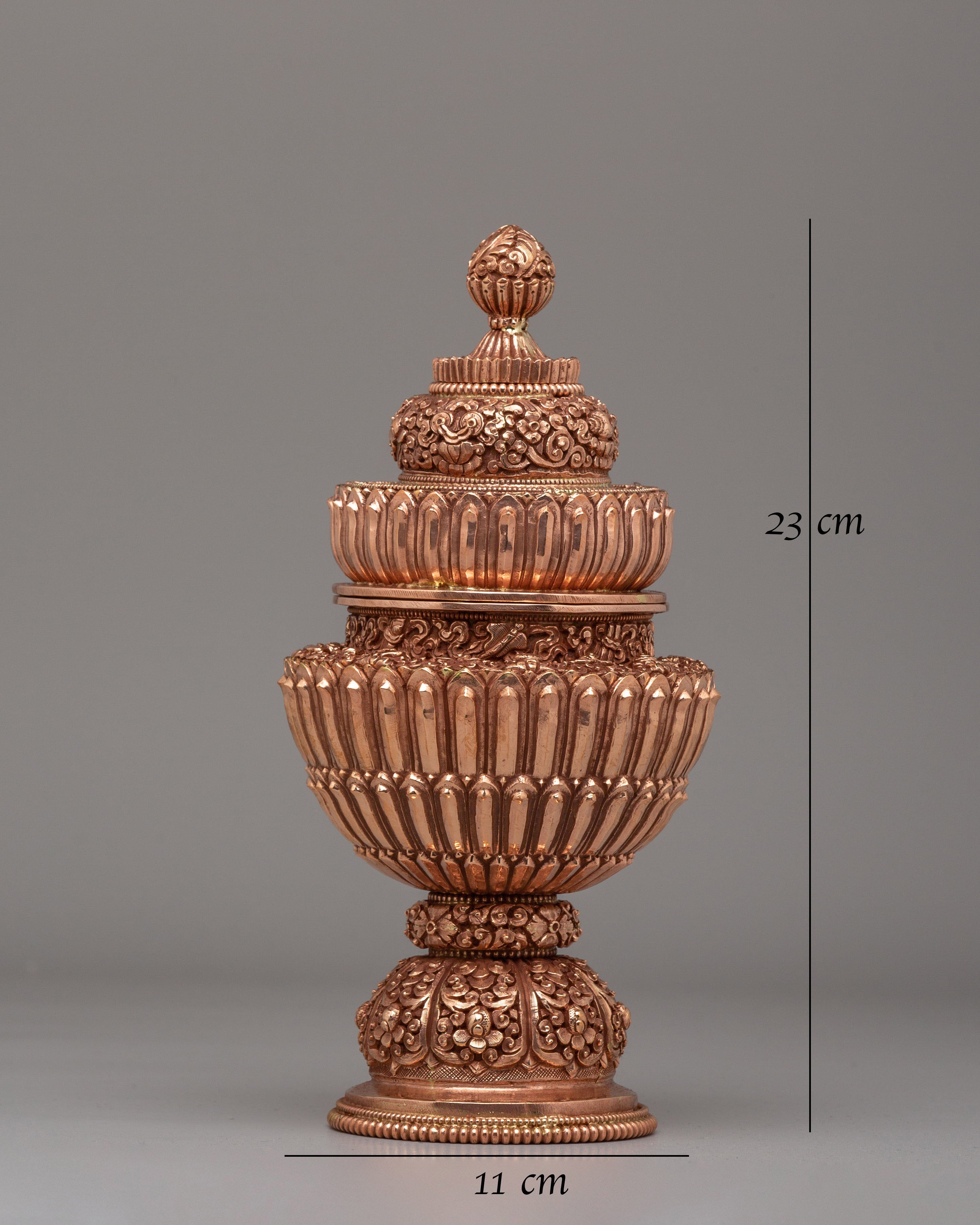 Himalayan Ritual Rice Pot | Buddhist Ceremonial Offering Vessel