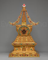 Gold Plated Tibetan Sacred Stupa