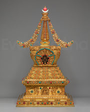 Gold Plated Tibetan Sacred Stupa