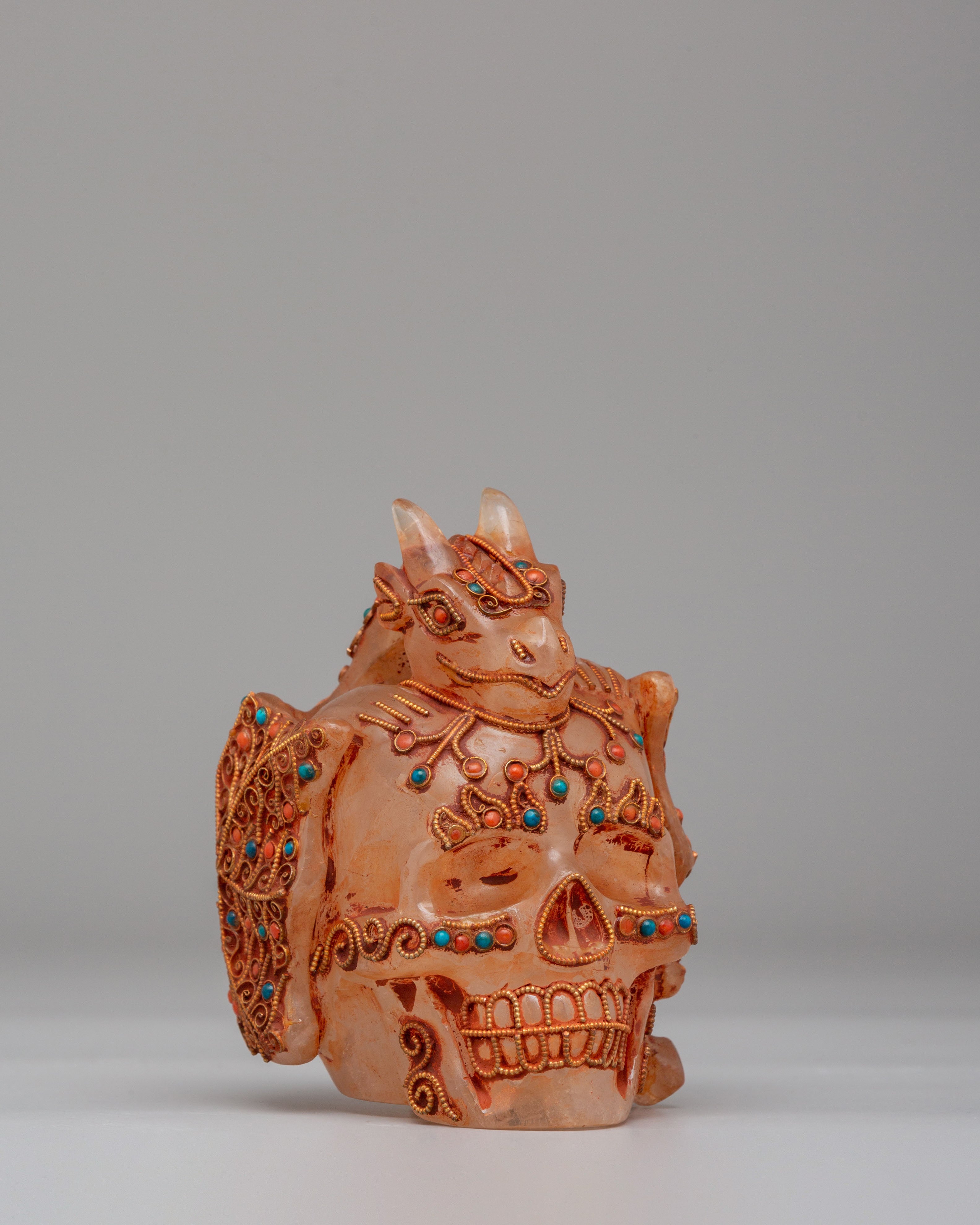 Himalayan Crystal Skull | Tibetan Buddhist Ritual Skull