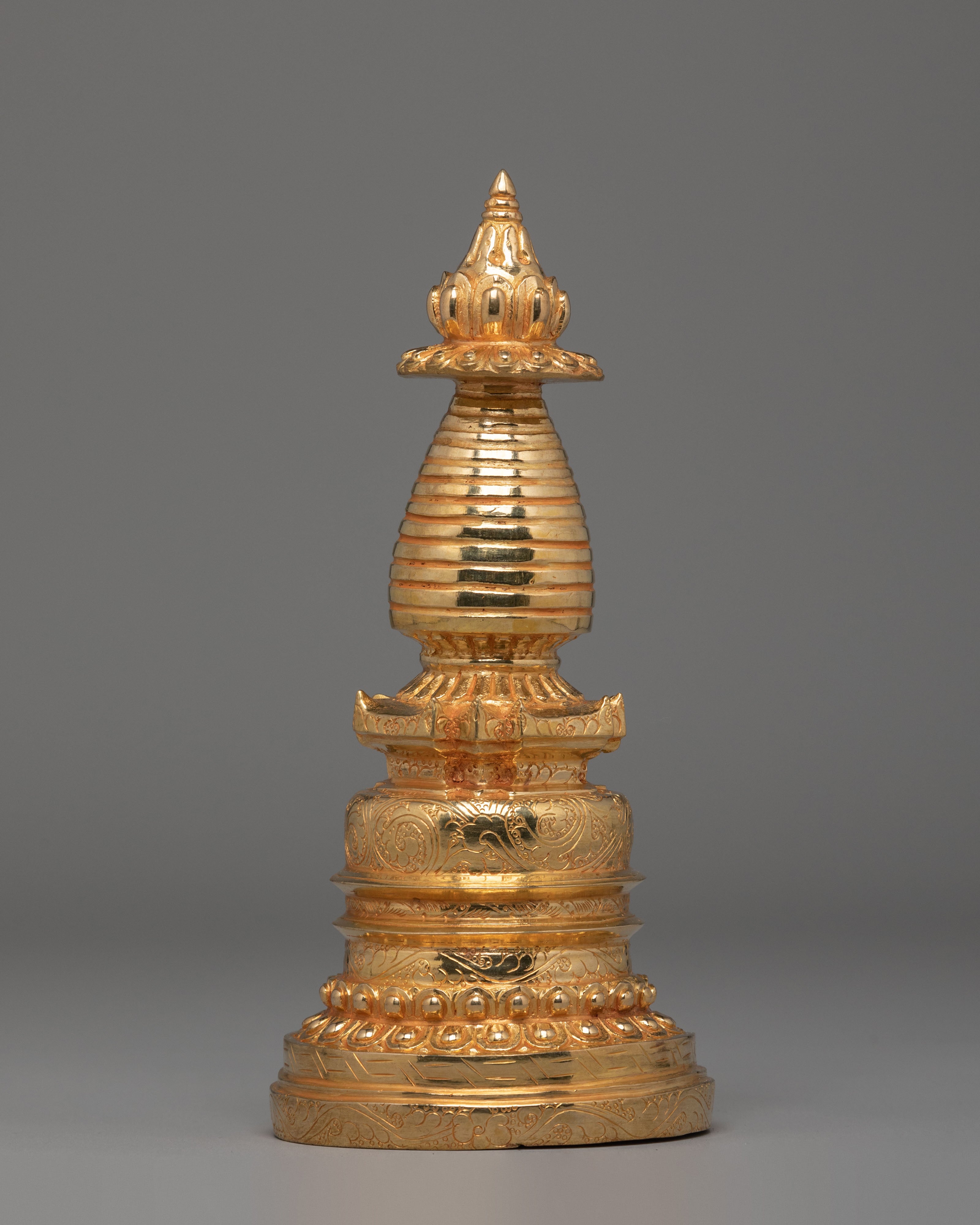 Spiritual Relic Kadampa Stupa | Gold Plated Buddhist Sculpture