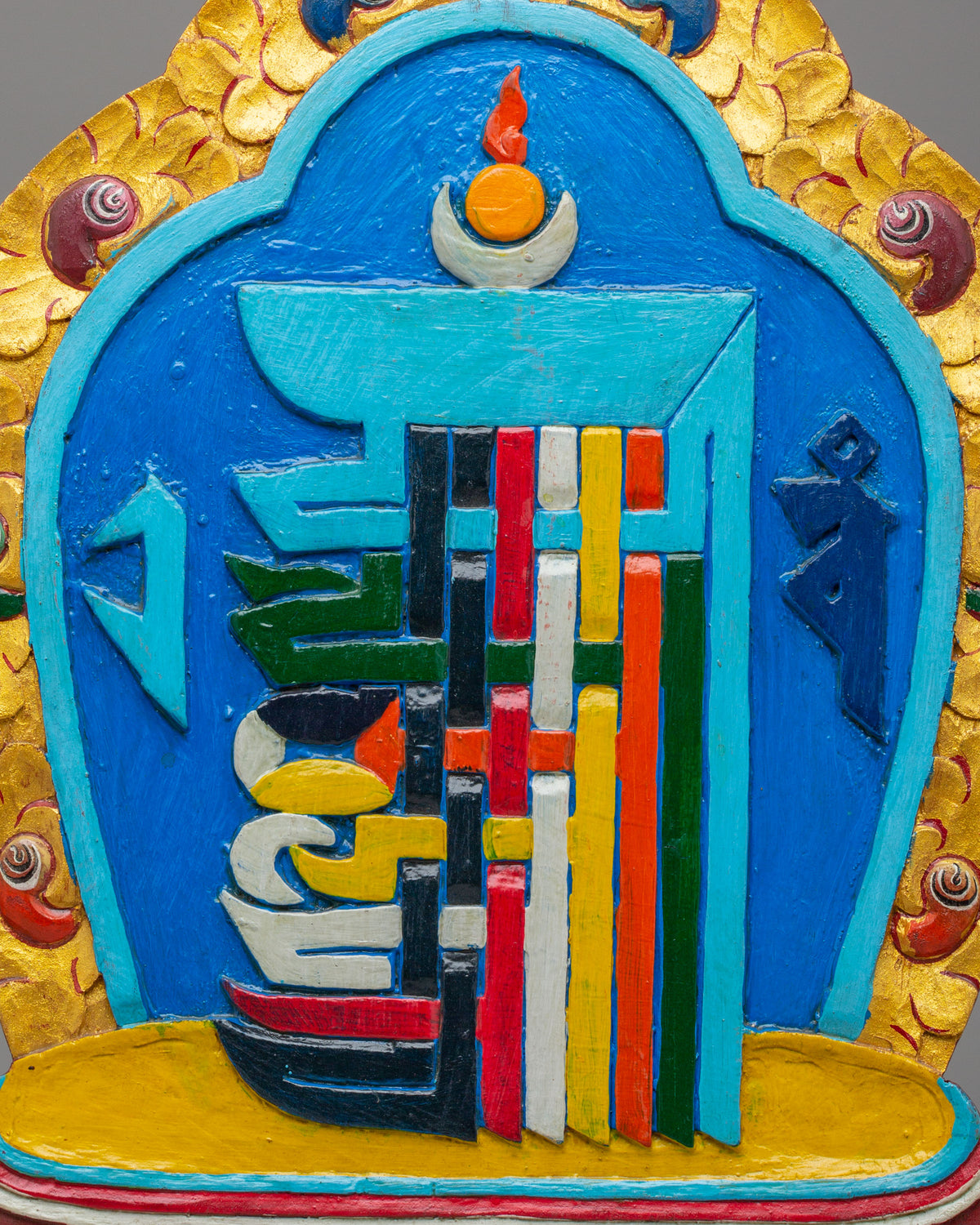 Handcrafted Kalachakra Wall Hanging | Tibetan Wooden Artwork