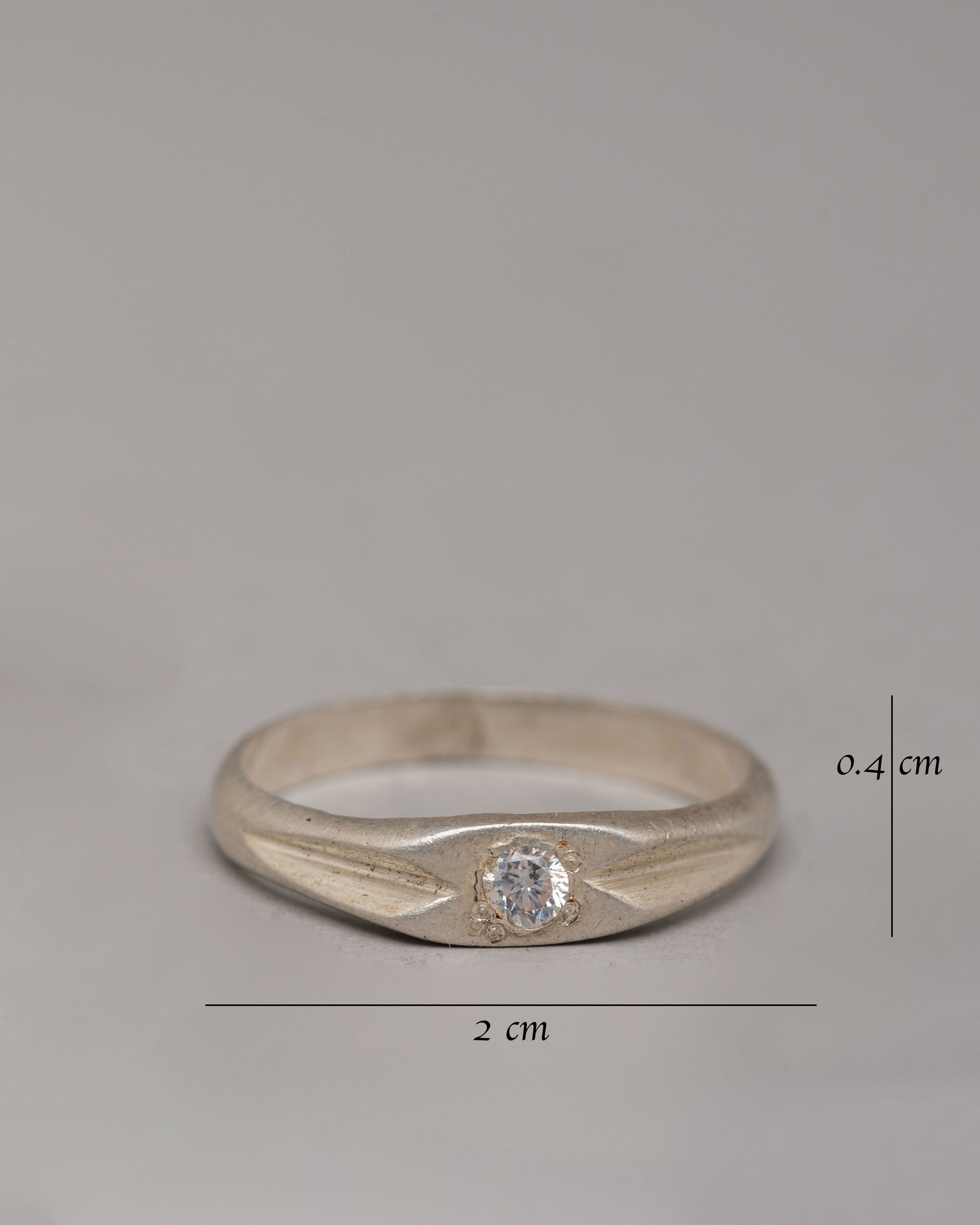 Handmade Silver Jewelry Ring | Natural Stone Zircon