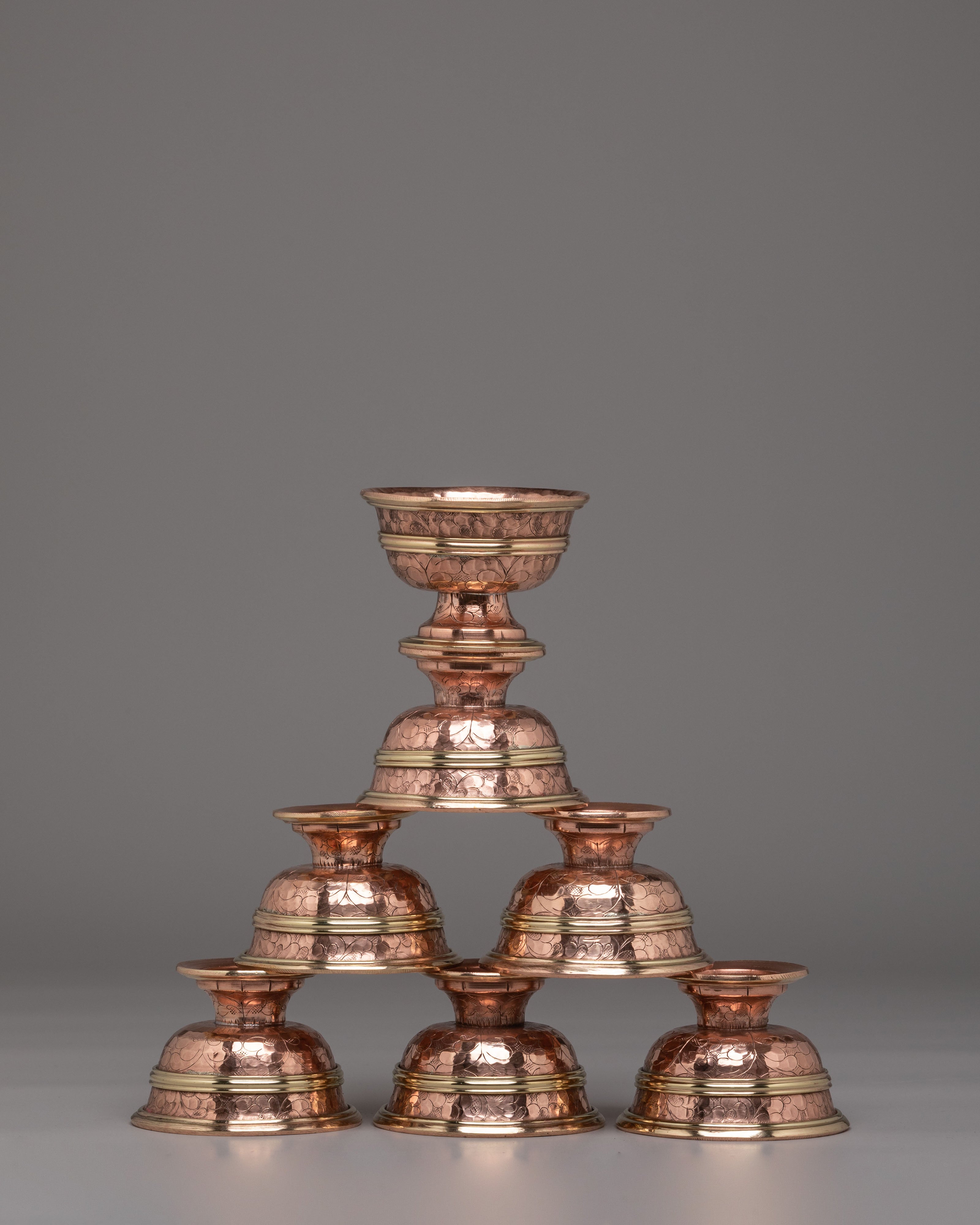 Handcrafted Offering Bowls Set | Tibetan Altar Decor