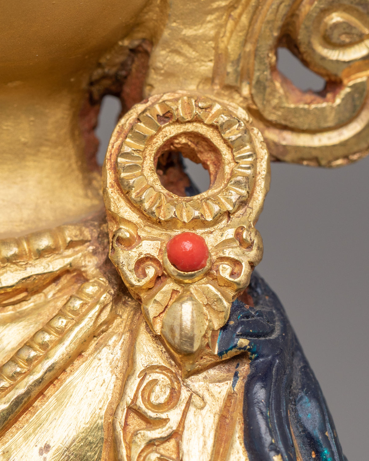 Traditional Tibetan Vajrasattva Statue | Gold Plated Buddhist Purification Deity