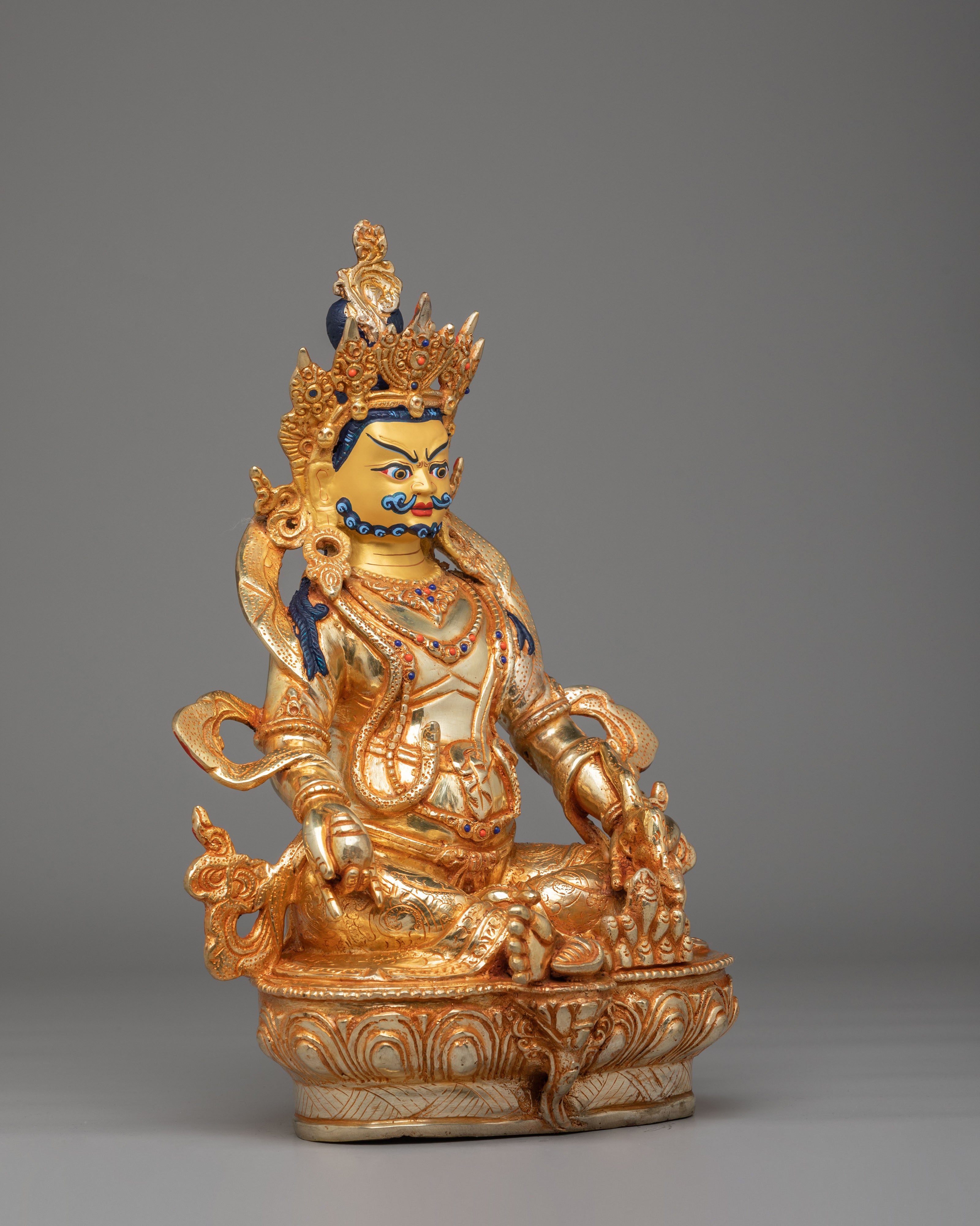 Himalayan Dzambhala Altar Statue | Tibetan Sculpture for Prosperity and Abundance