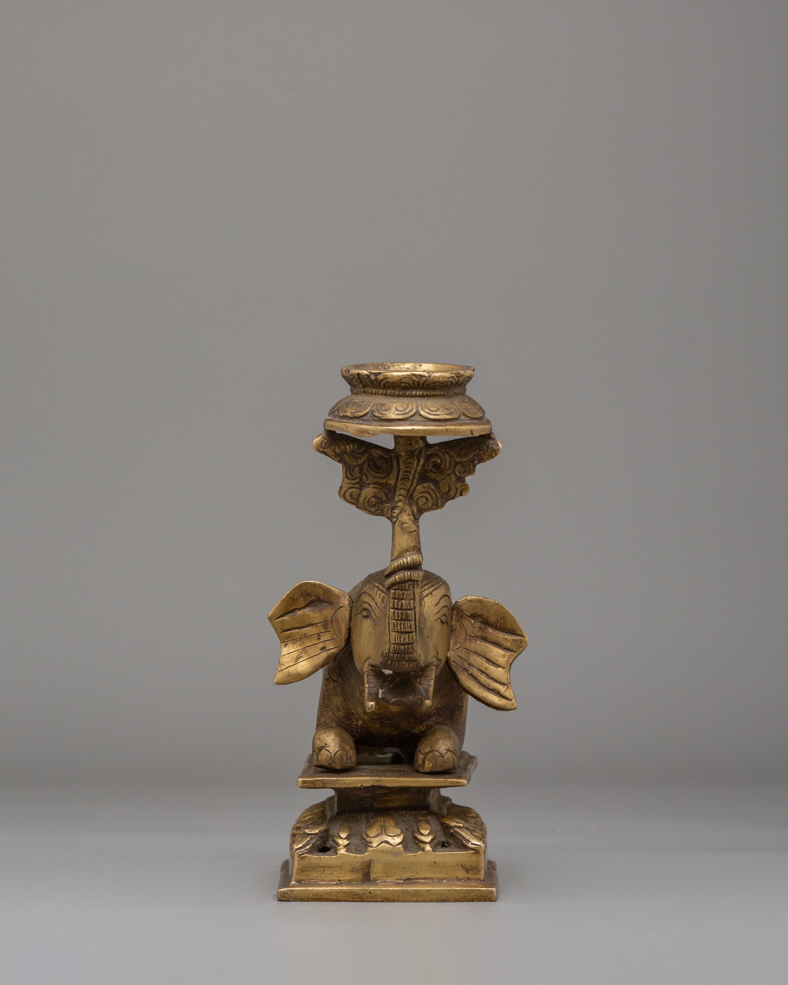 Brass Elephant Oil Lamp | Home Decor and Spiritual Practices
