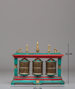 Brass Prayer Wheel for Buddhist Rituals | Tibetan Buddhist Decor