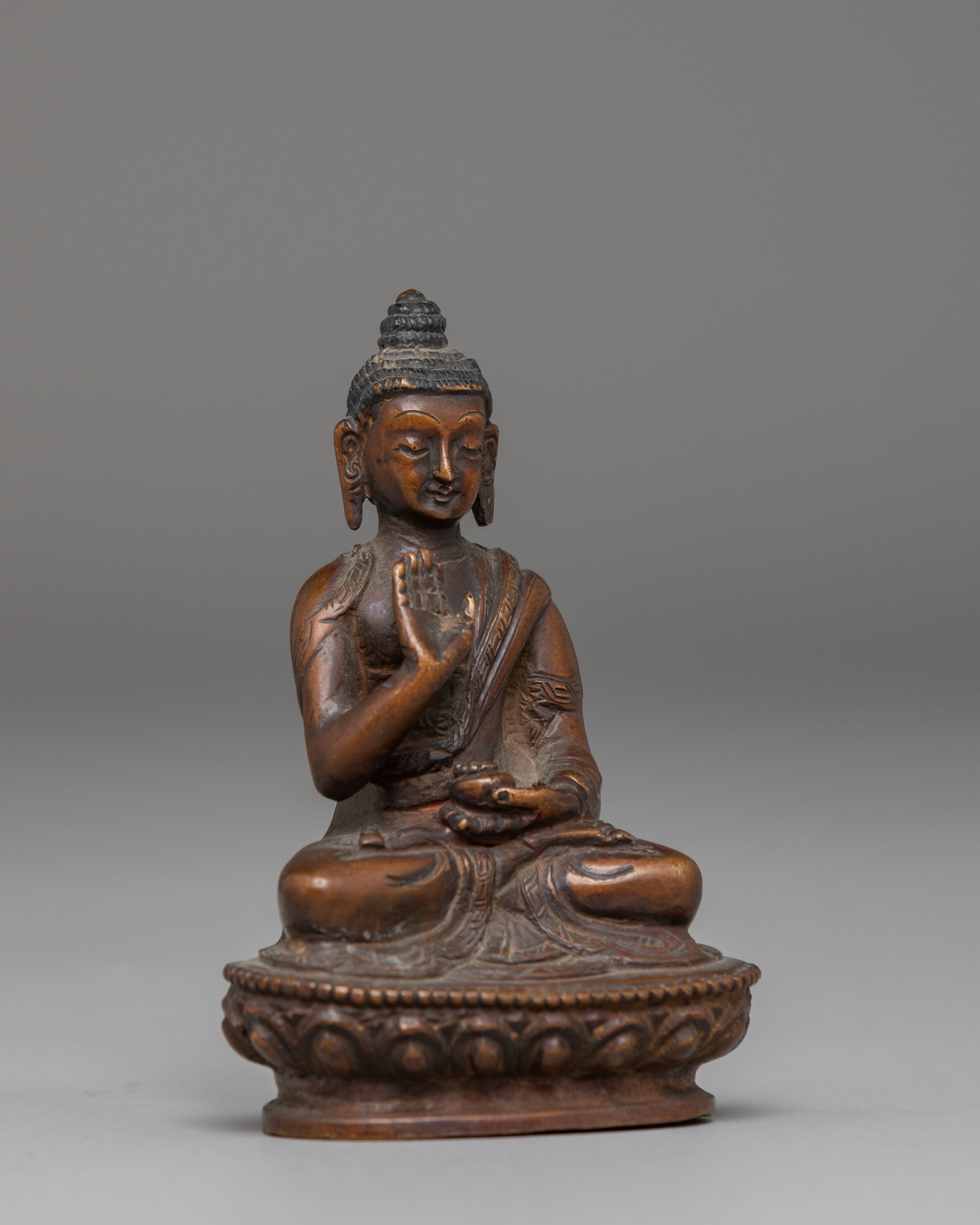 Handcrafted Oxidized Statue of Amogasiddhi for Dharma Decor