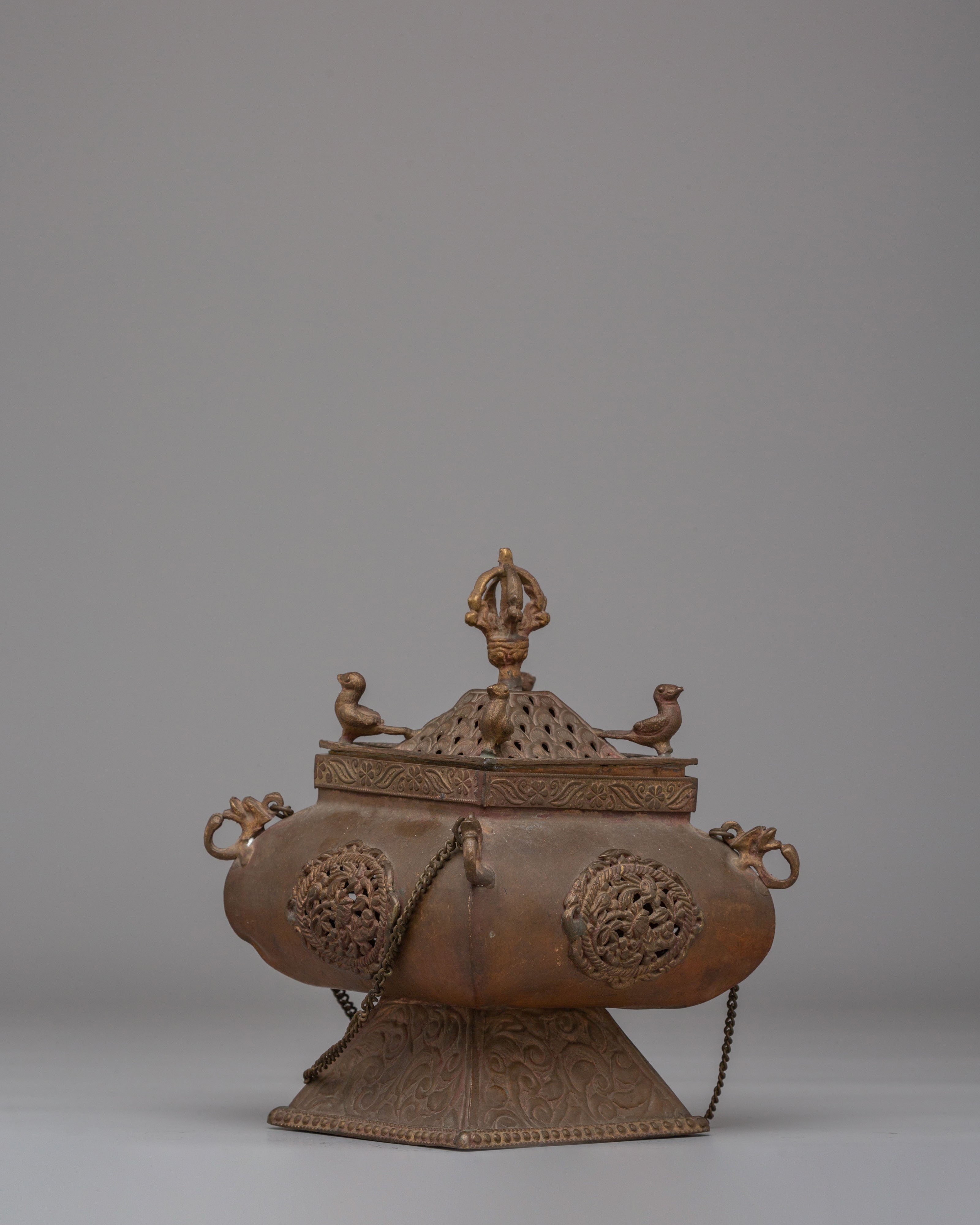 Handmade Buddhist Incense Holder | Traditional Tibetan Ritual Artifact