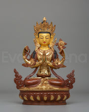 Handmade Four Armed Chenrezig Statue