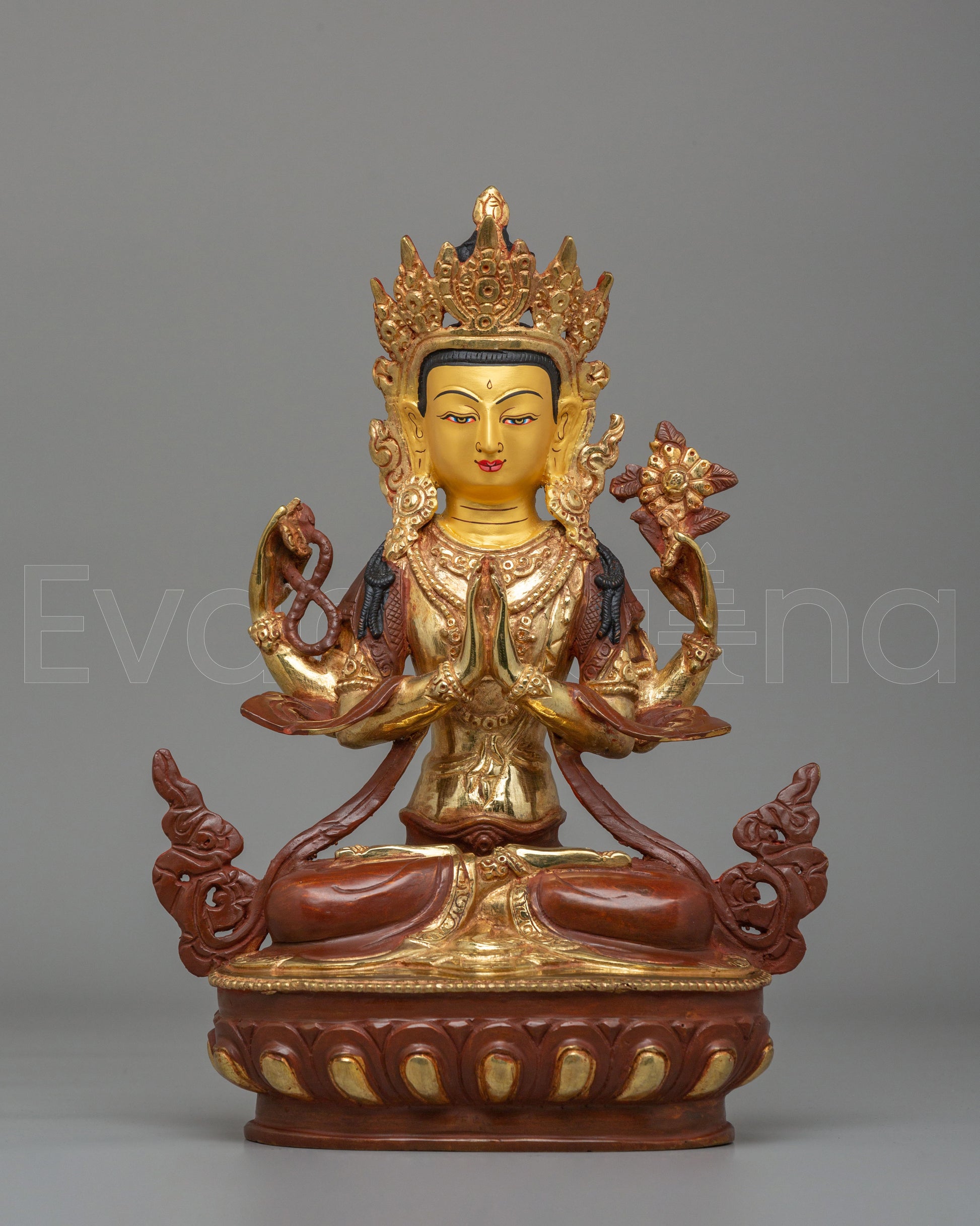 Handmade Four Armed Chenrezig Statue