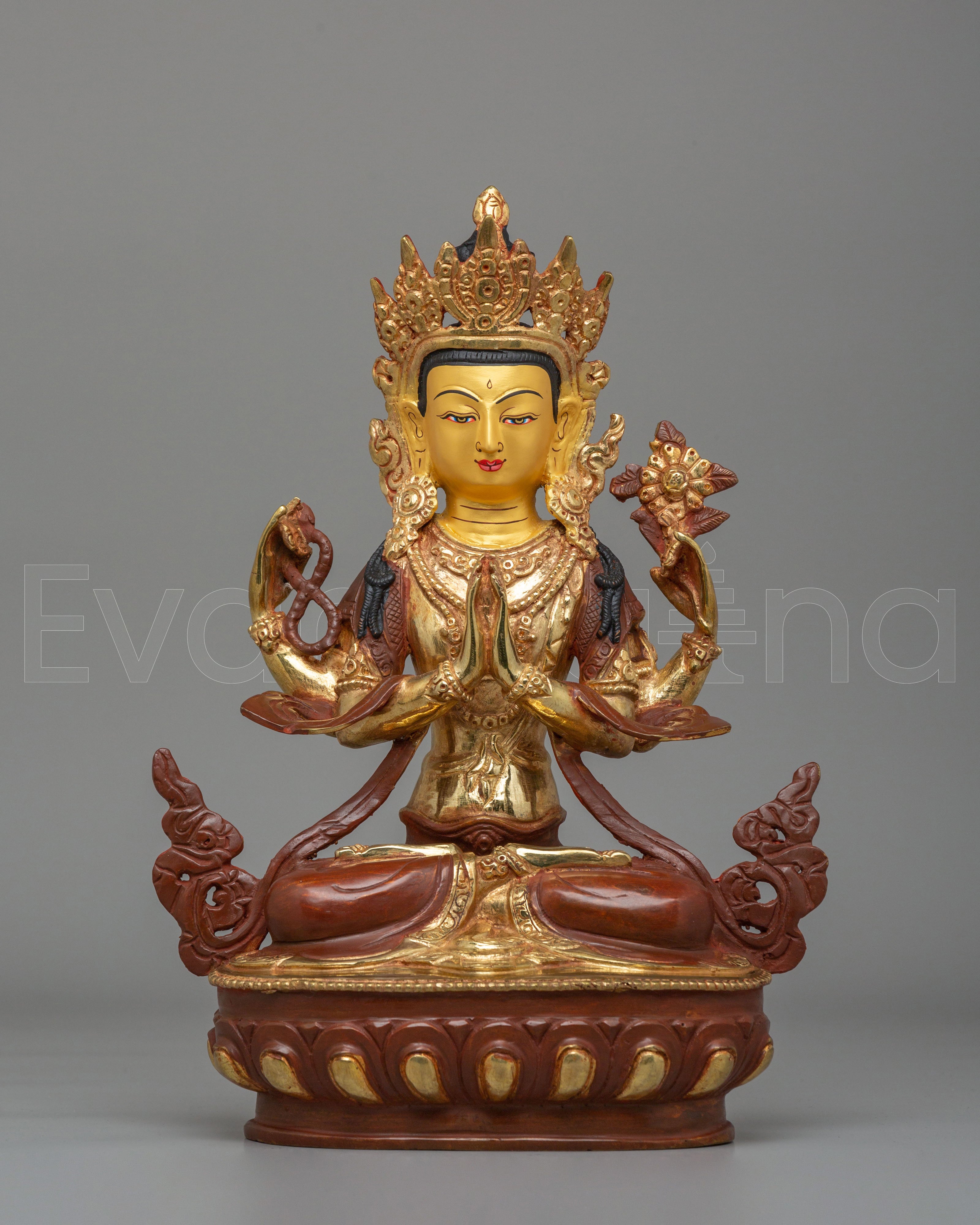 Handmade Four Armed Chenrezig Statue