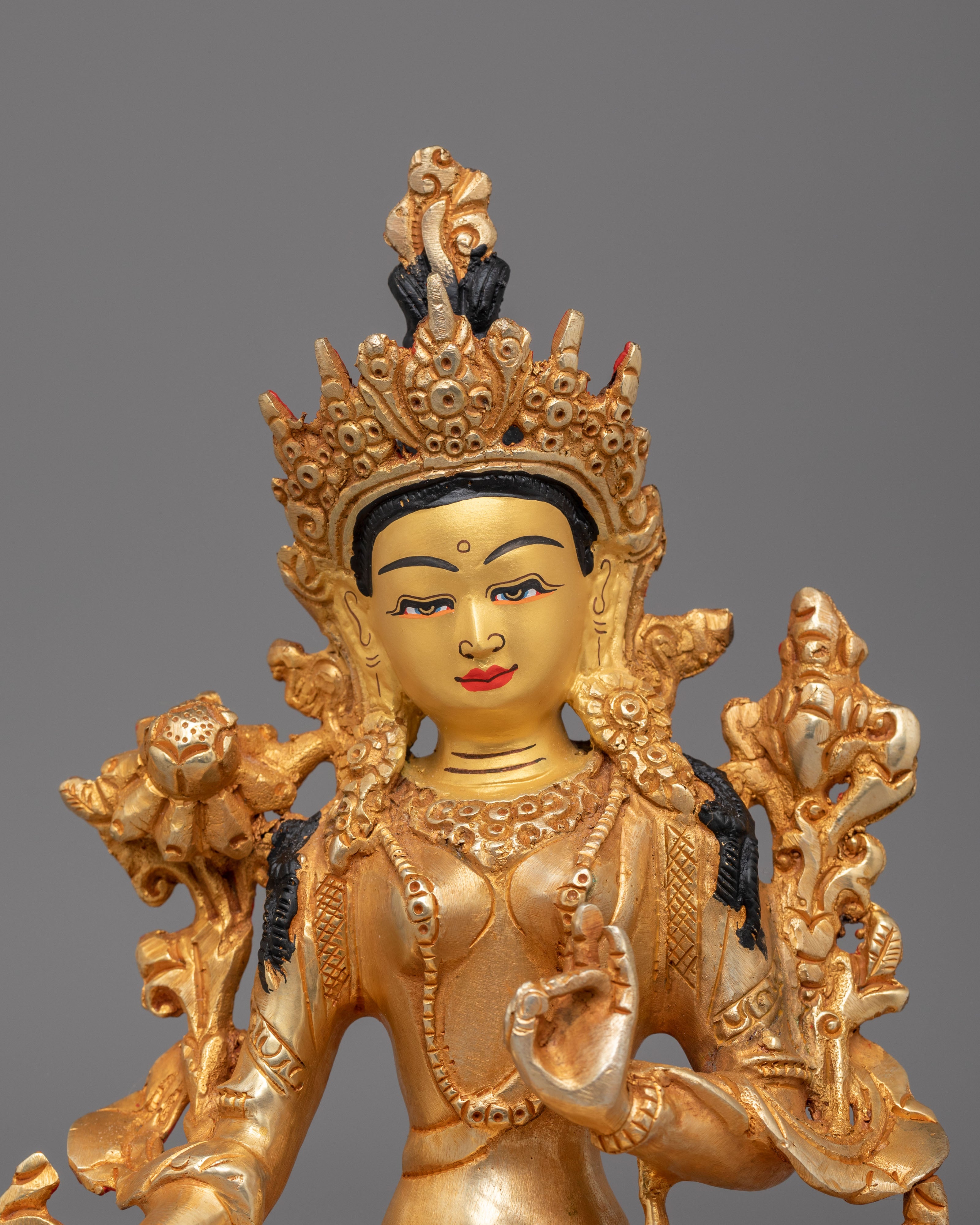 Handcrafted Green Tara Figurine | Embodiment of Compassion and Protection