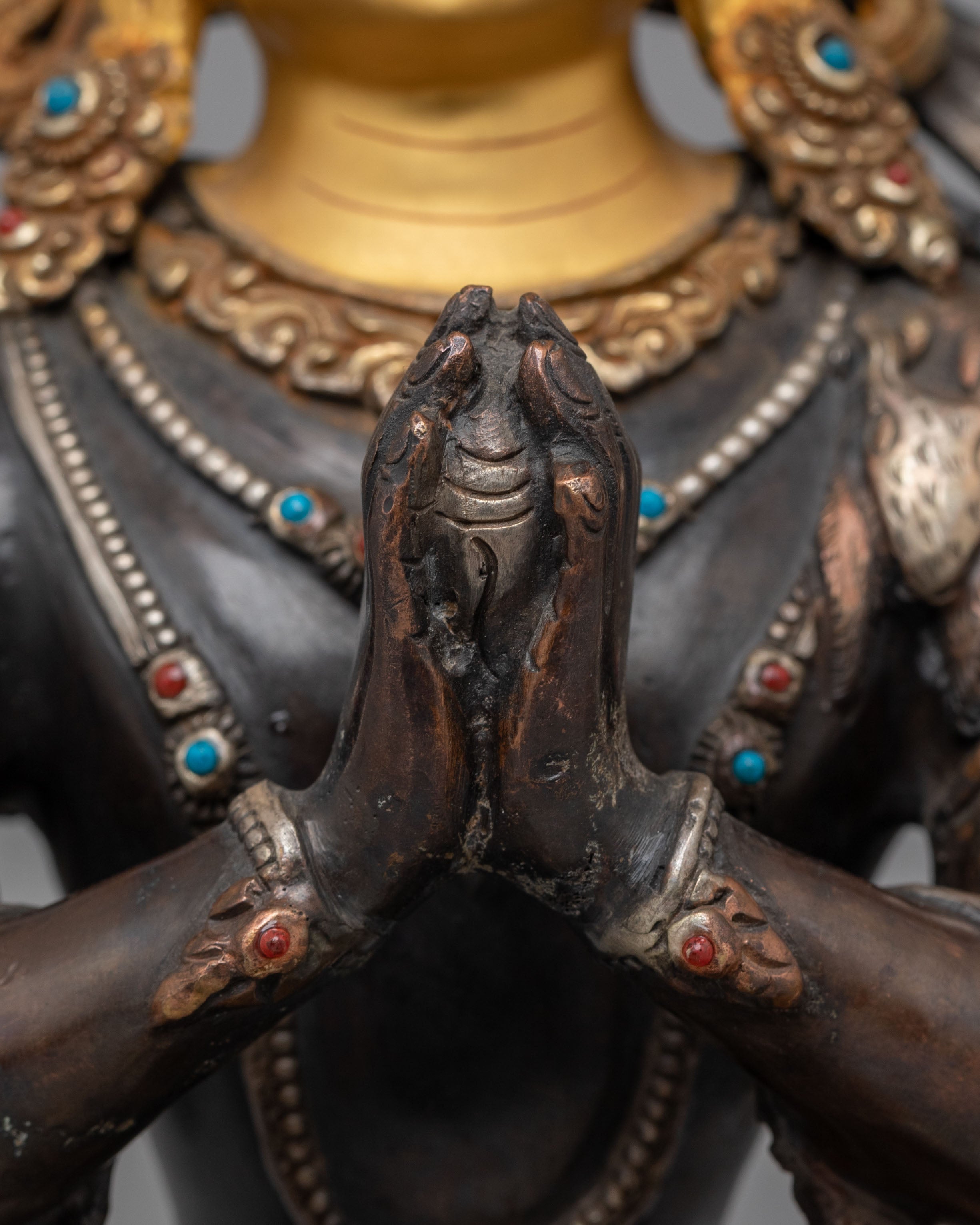 Sacred Himalayan Avalokiteshvara Statue | Tibetan Bodhisattva of Compassion