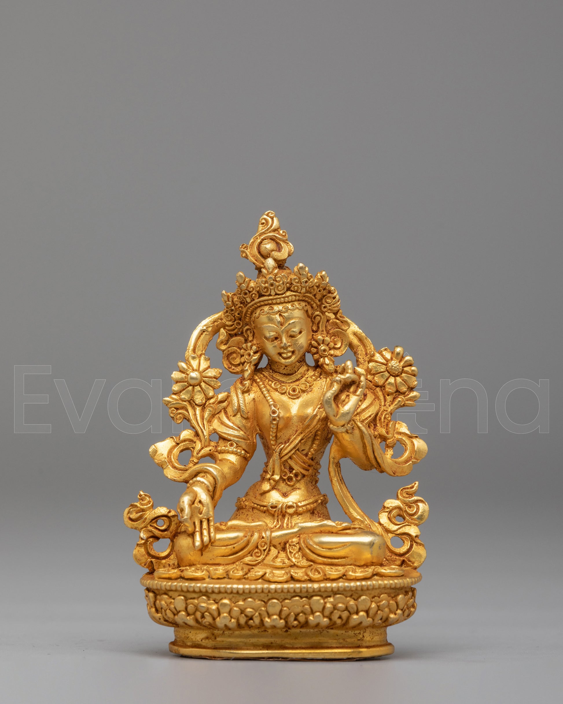 White Tara and Buddha Statue Set