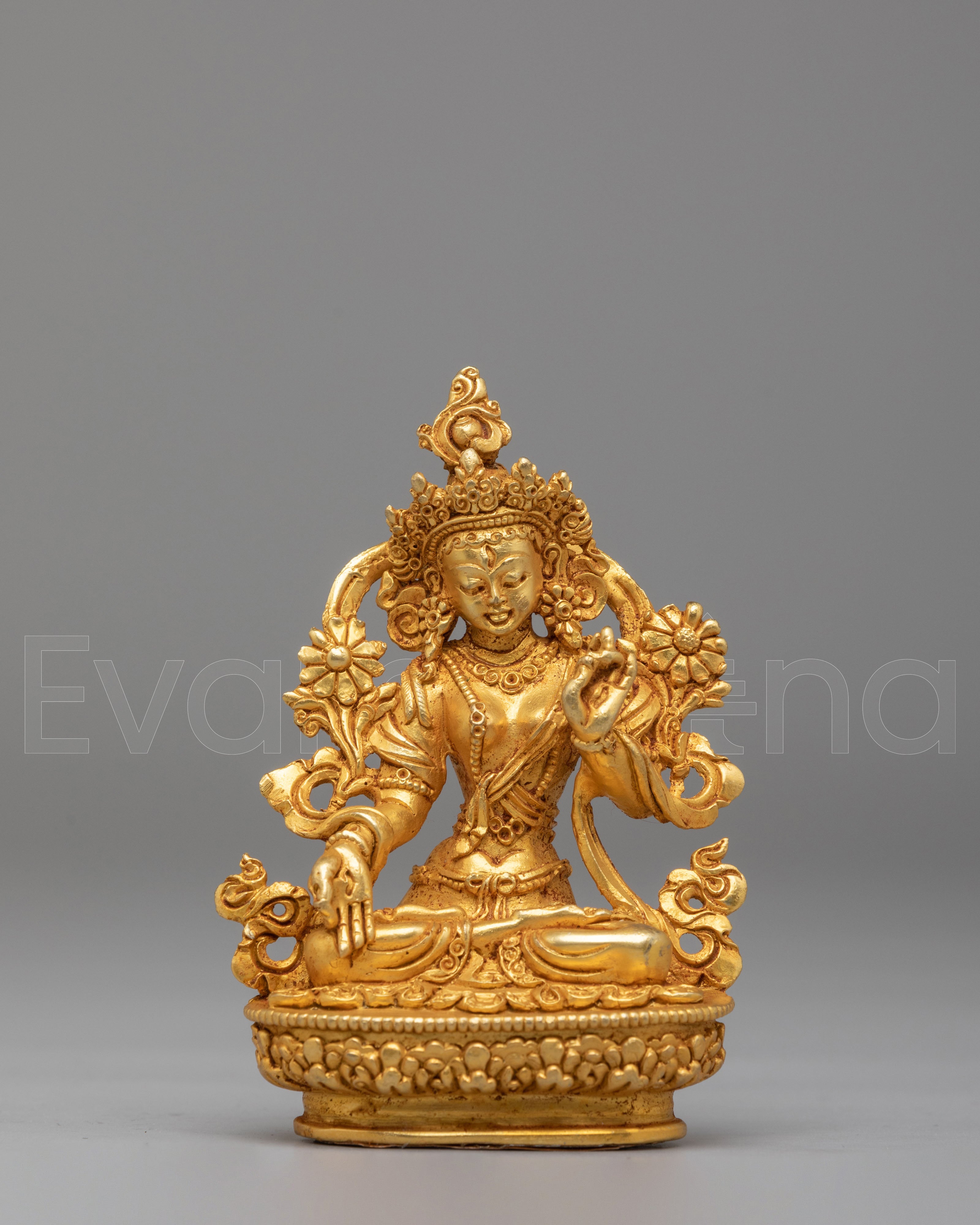 White Tara and Buddha Statue Set