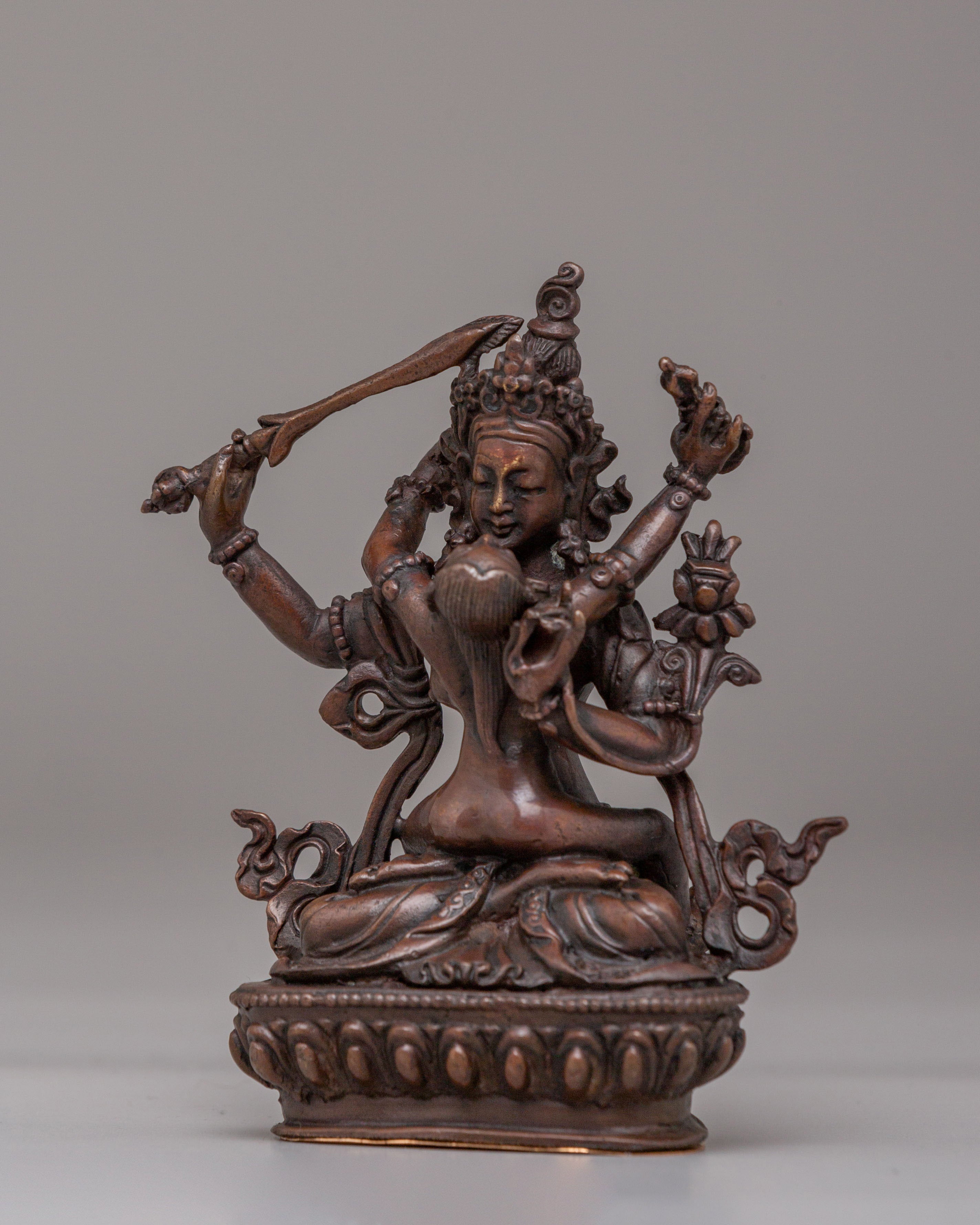 Manjushri With Consort Sculpture | Symbol of Wisdom