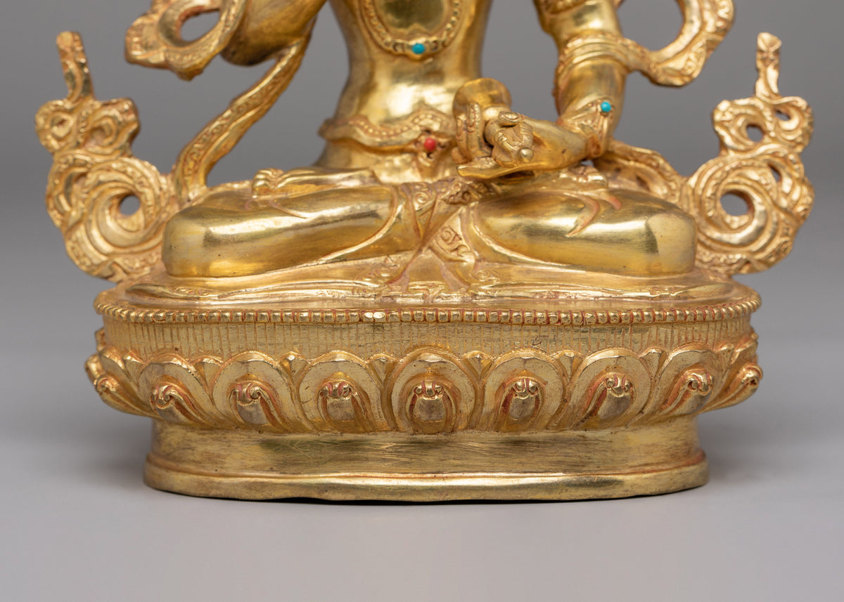 Traditional Tibetan Vajrasattva Statue | Gold Plated Buddhist Purification Deity