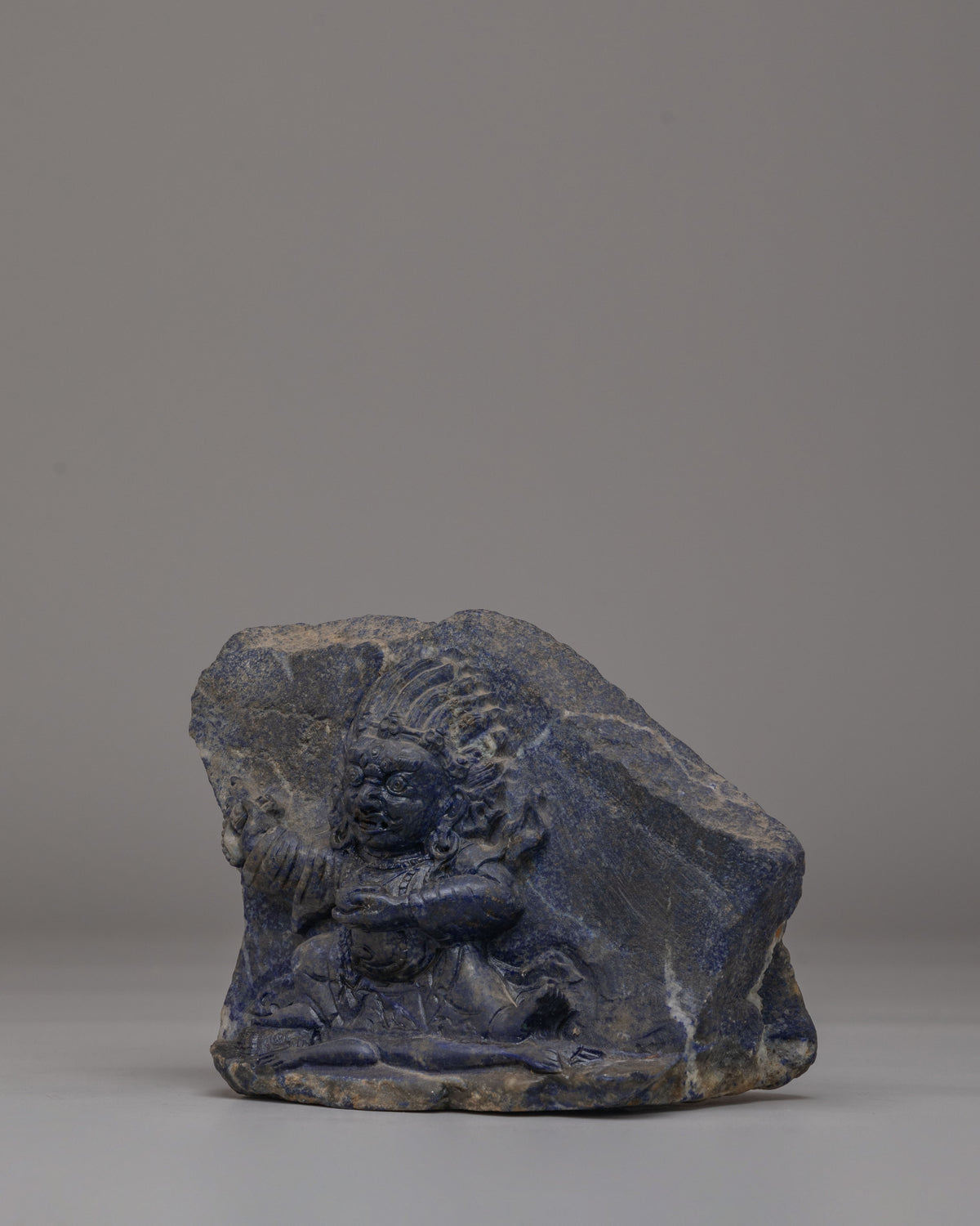 Sacred Altar Mahakala Bergachen Statue | Guardian Deity Sculpture
