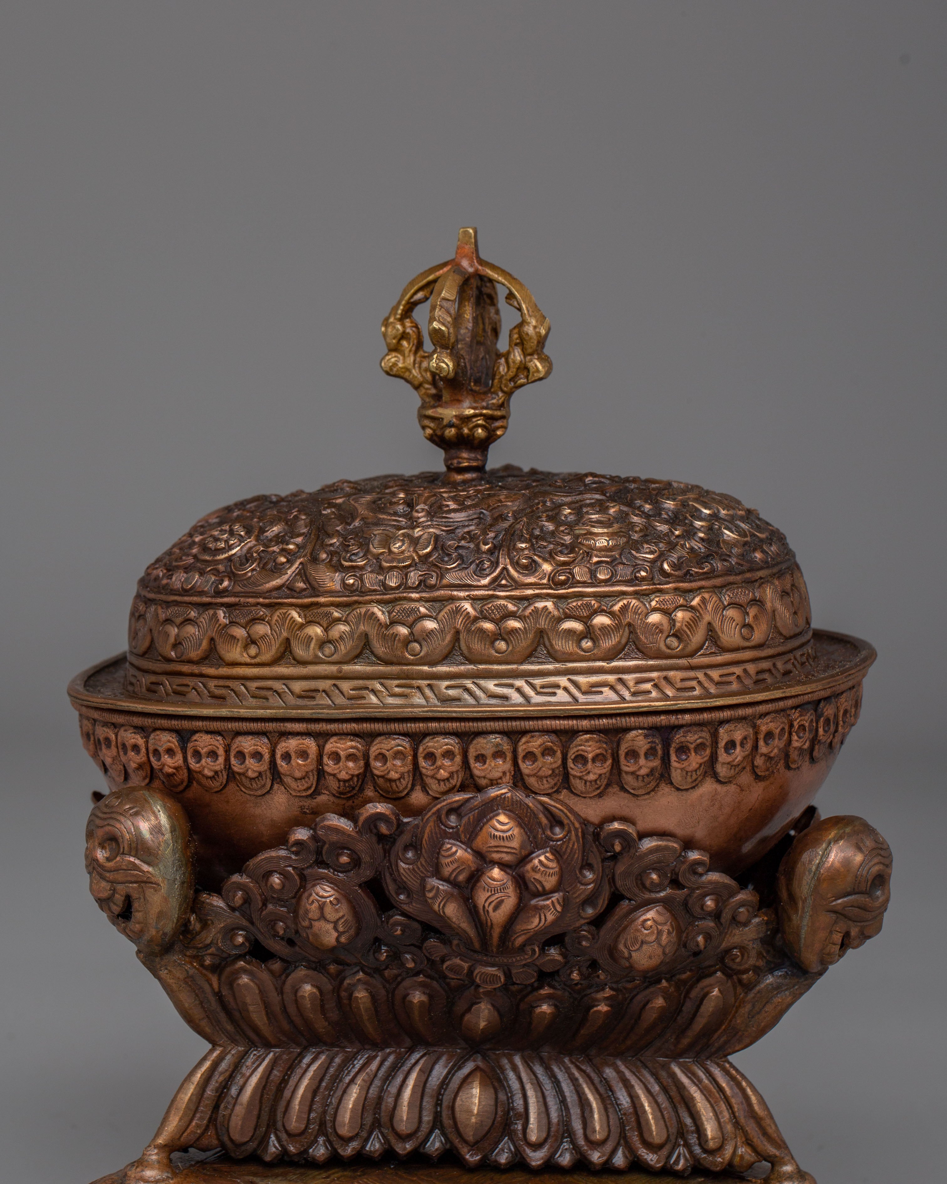 Sacred Altar Kapala | Copper Skull Cup for Rituals
