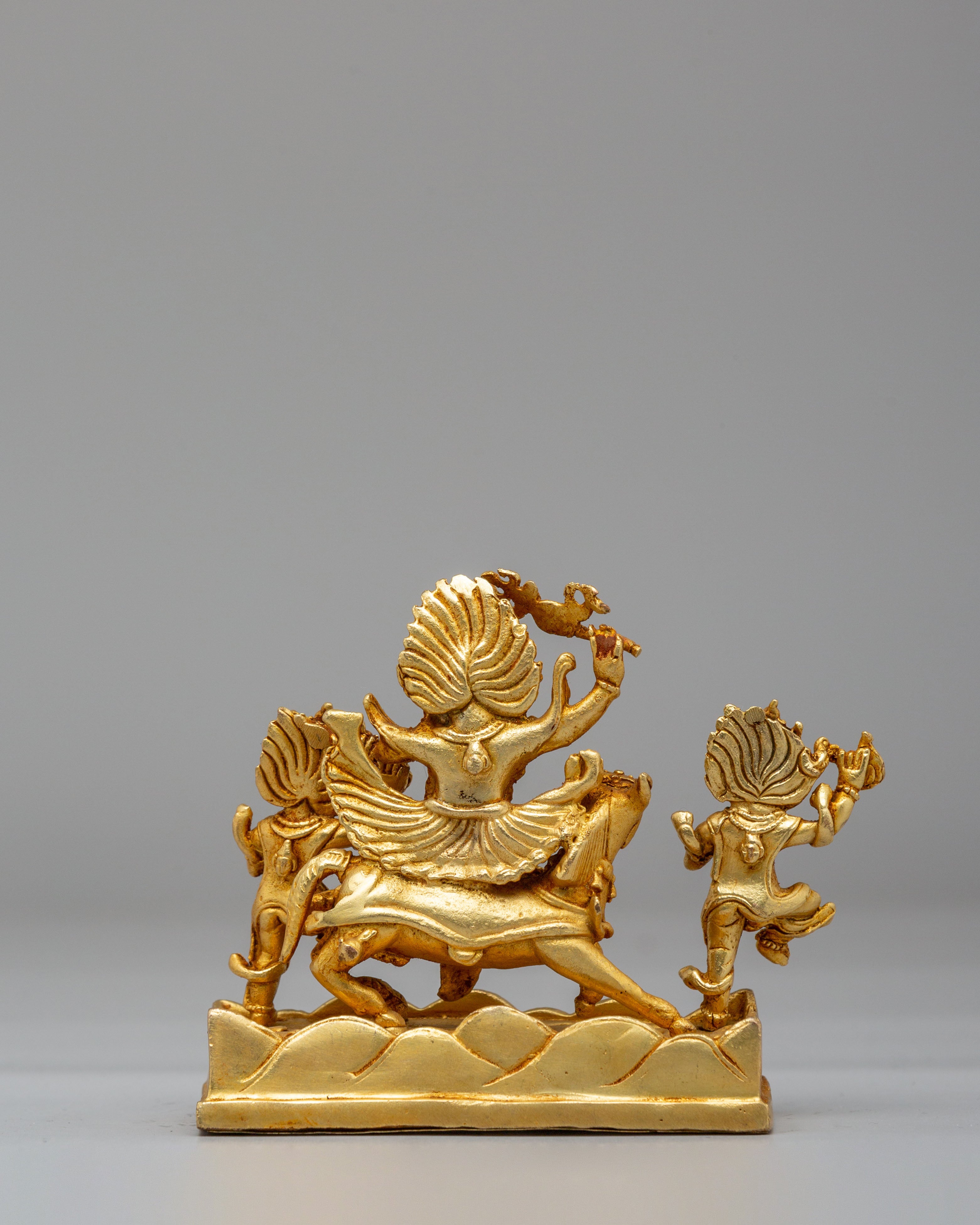 Tibetan Palden Lhamo Statue | Handcrafted Gold Plated Copper Art