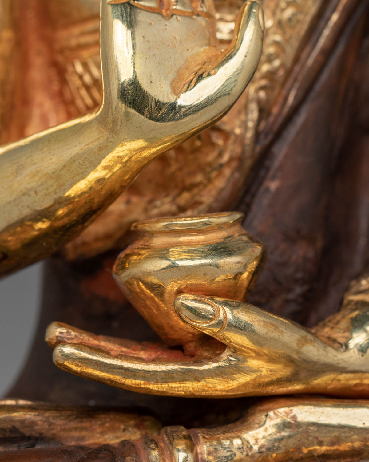 Handmade Amogasiddhi Buddha Statue | Traditional Tibetan Deity Sculpture