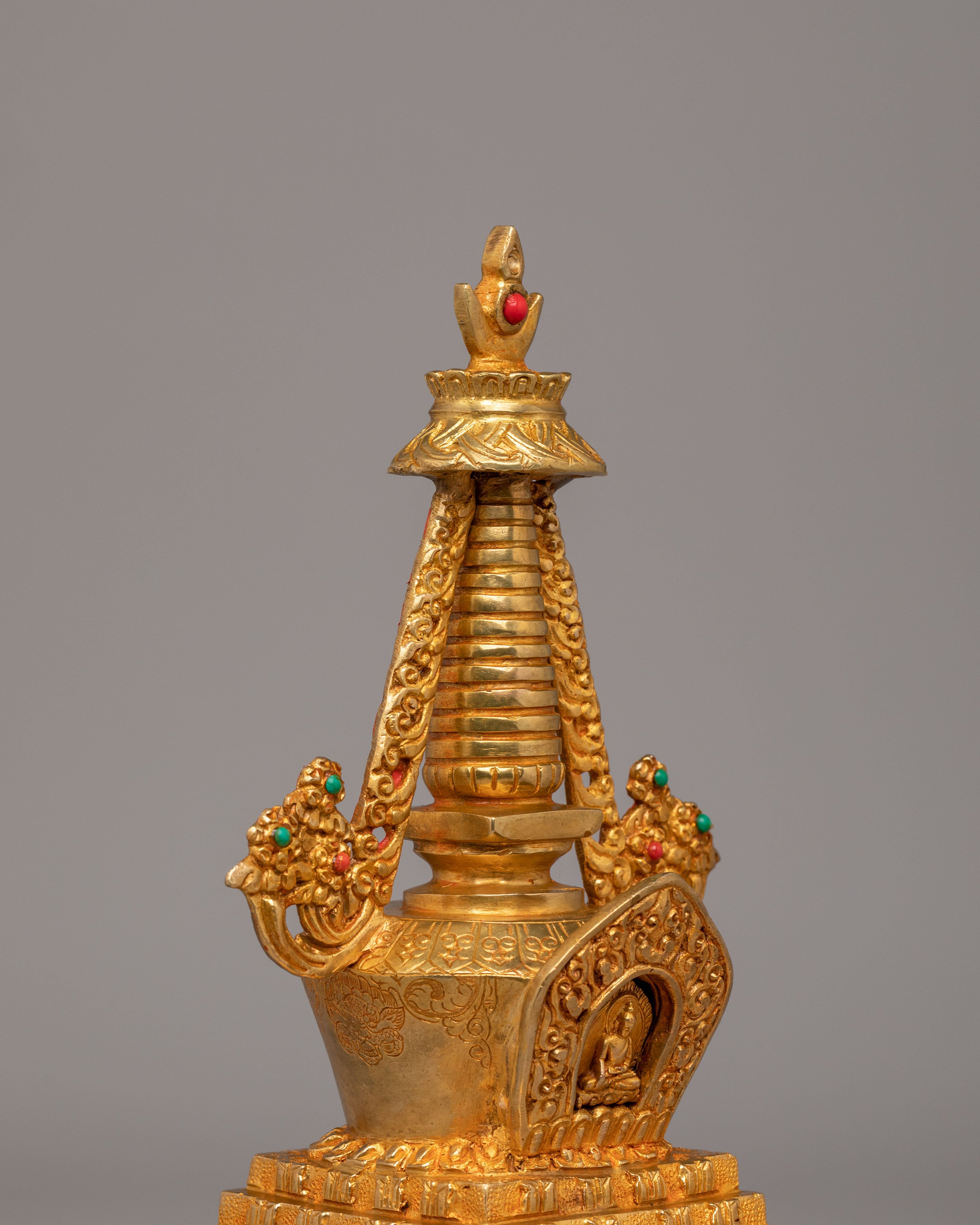 Traditional Stupa Of Many Doors | Handcrafted Tibetan Buddhist Shrine