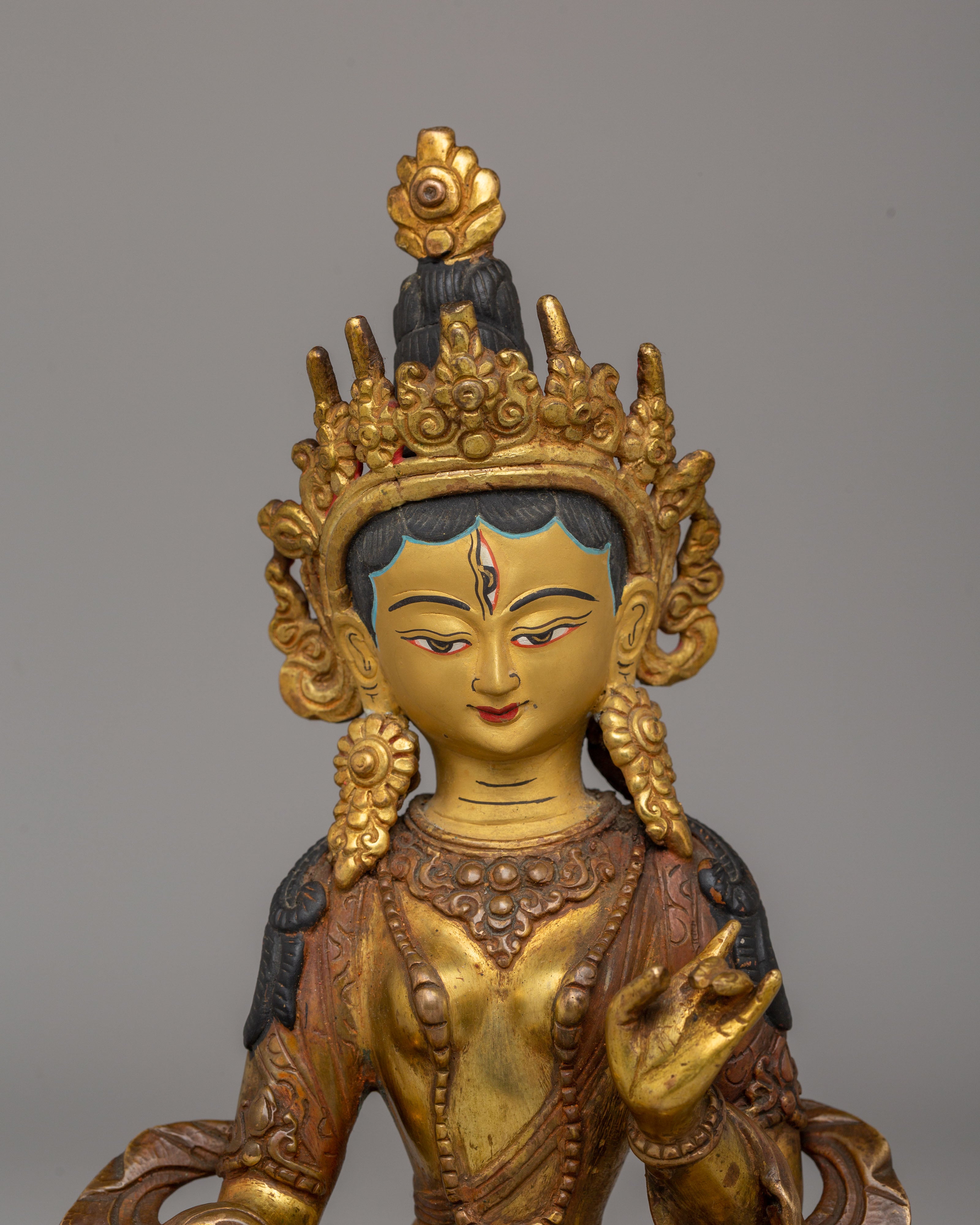 Handcrafted Dukar Statue | Tibetan Deity of Wisdom and Compassion