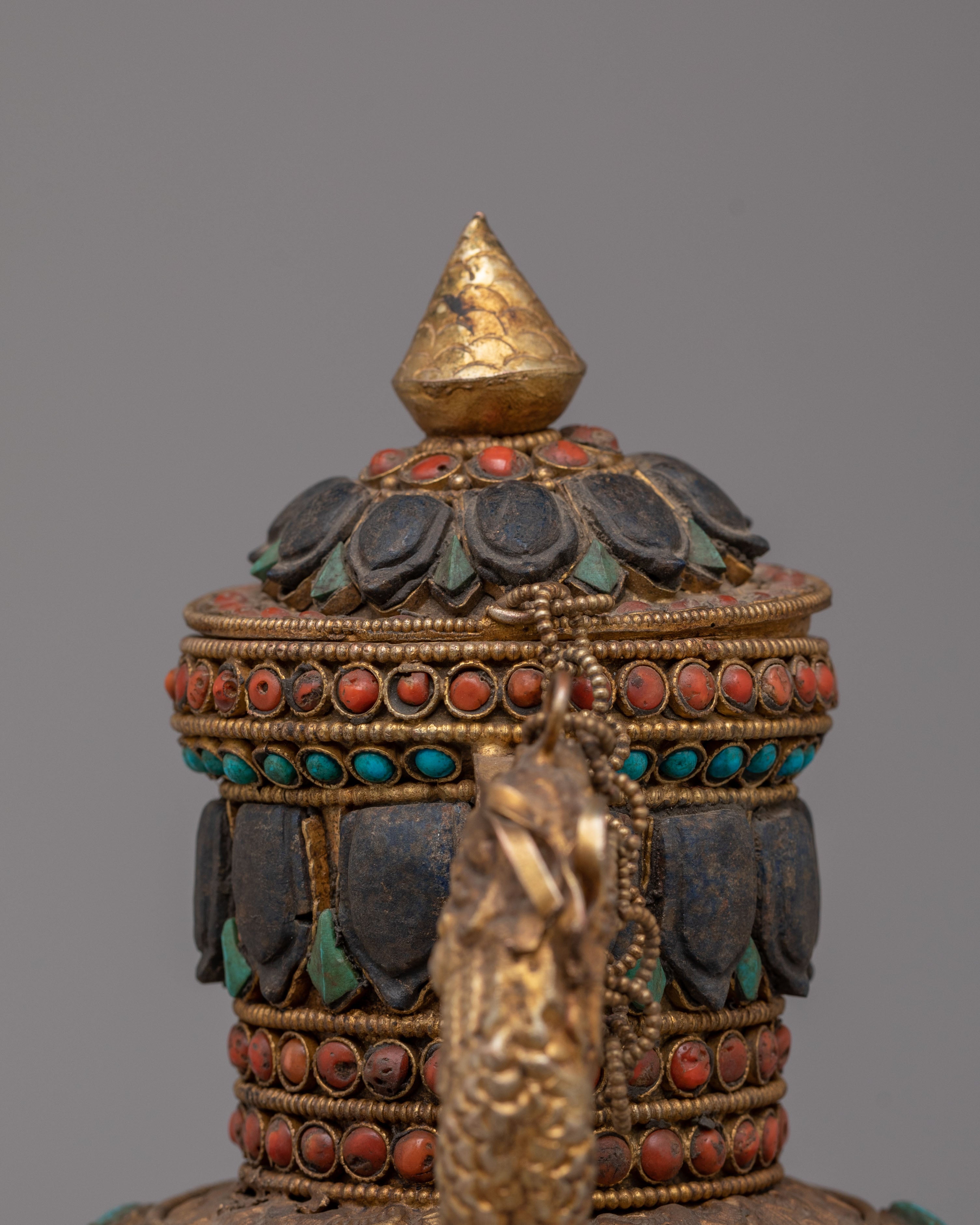 Decorative Handcrafted Teapot | Gemstone & Crystal Copper Teapot