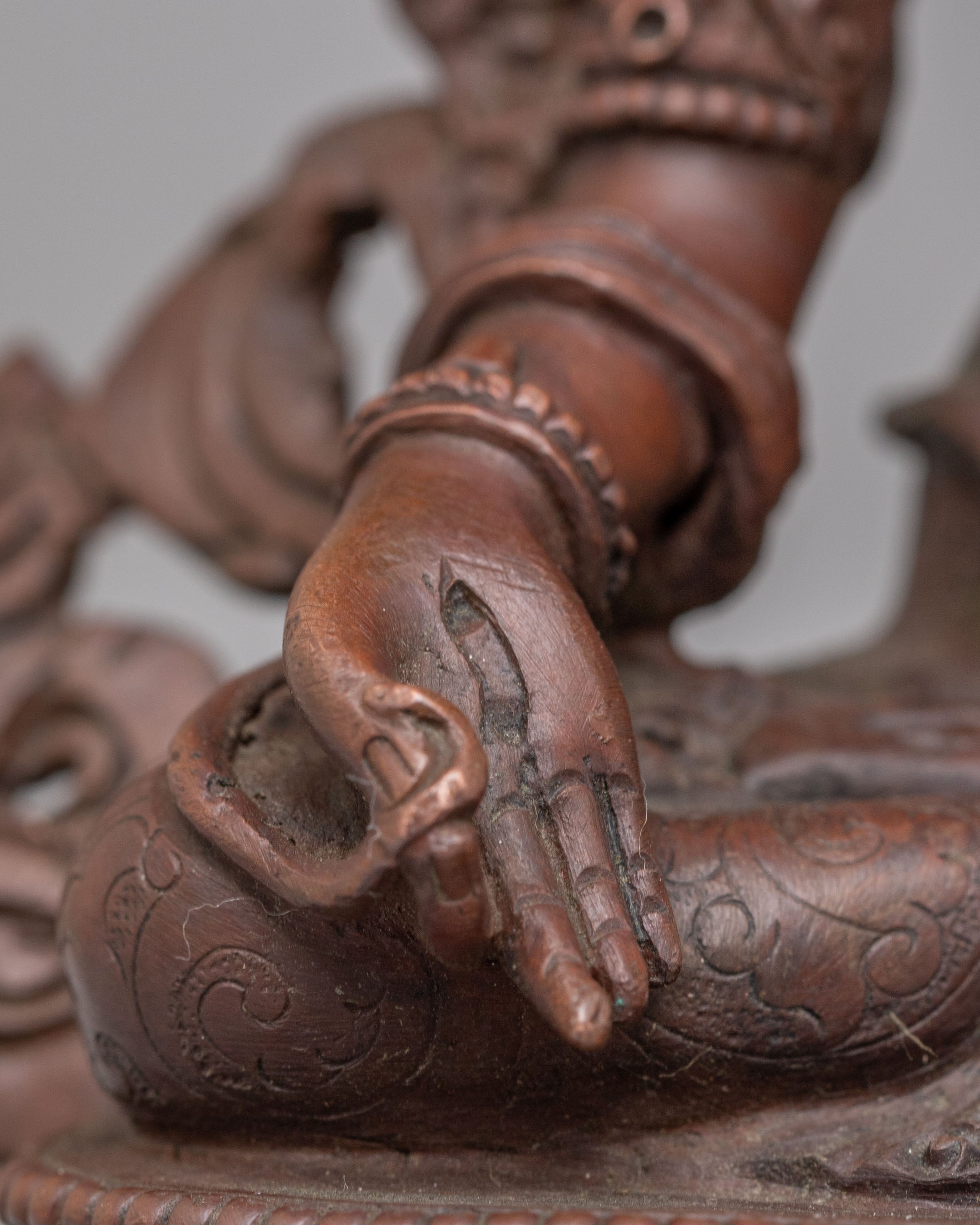 Himalayan White Tara Sculpture | Handcrafted Oxidized Copper Statue for Meditation