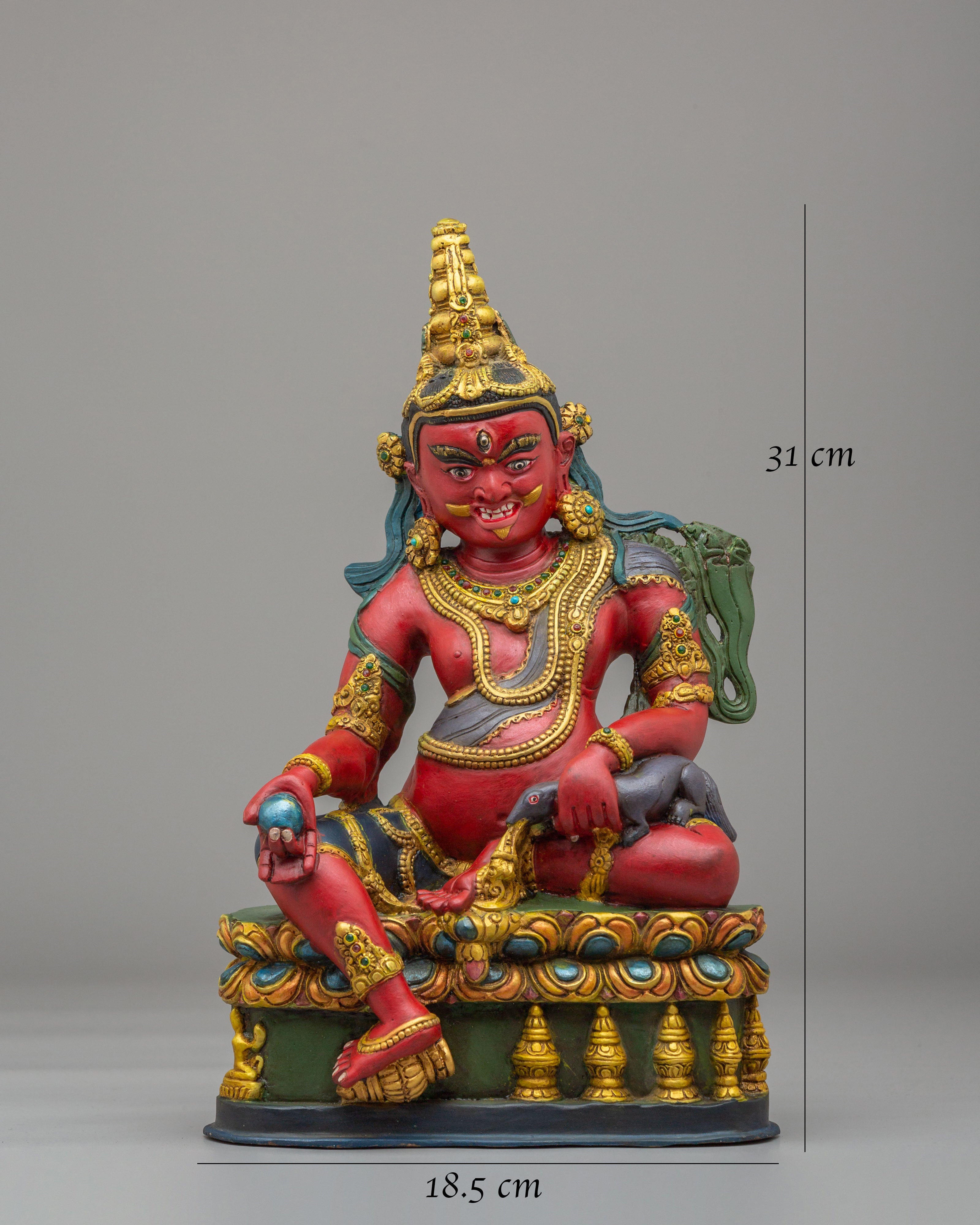 Himalayan Dzambhala Altar Deity Statue | Tibetan Wealth Deity Figurine
