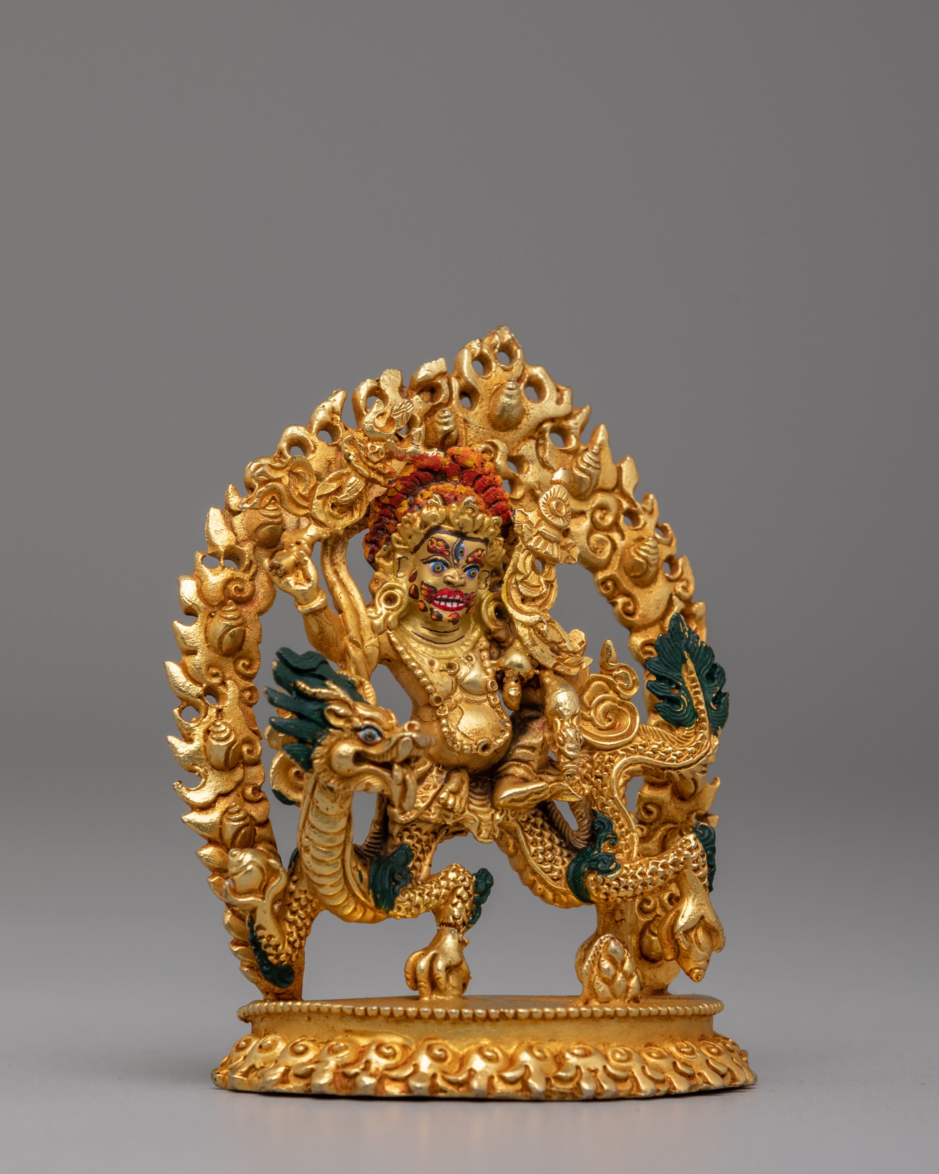 Himalayan White Dzambhala Altar Statue | Buddhist Prosperity Protector Sculpture
