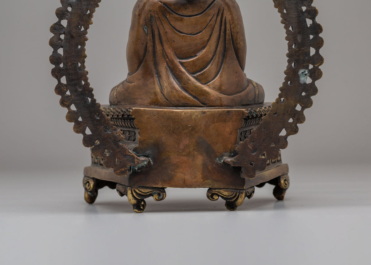 Handcrafted Amitabha Buddha Deity Statue | Copper Statue for Meditation