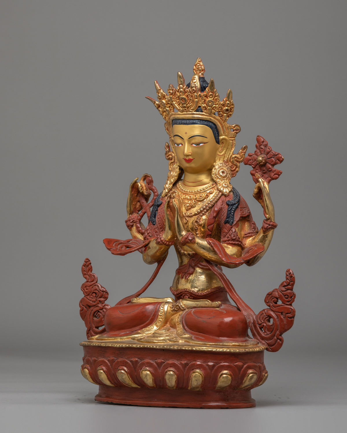 Chenrezig Avalokiteshvara Sculpture | Handcrafted Tibetan Buddha Statue