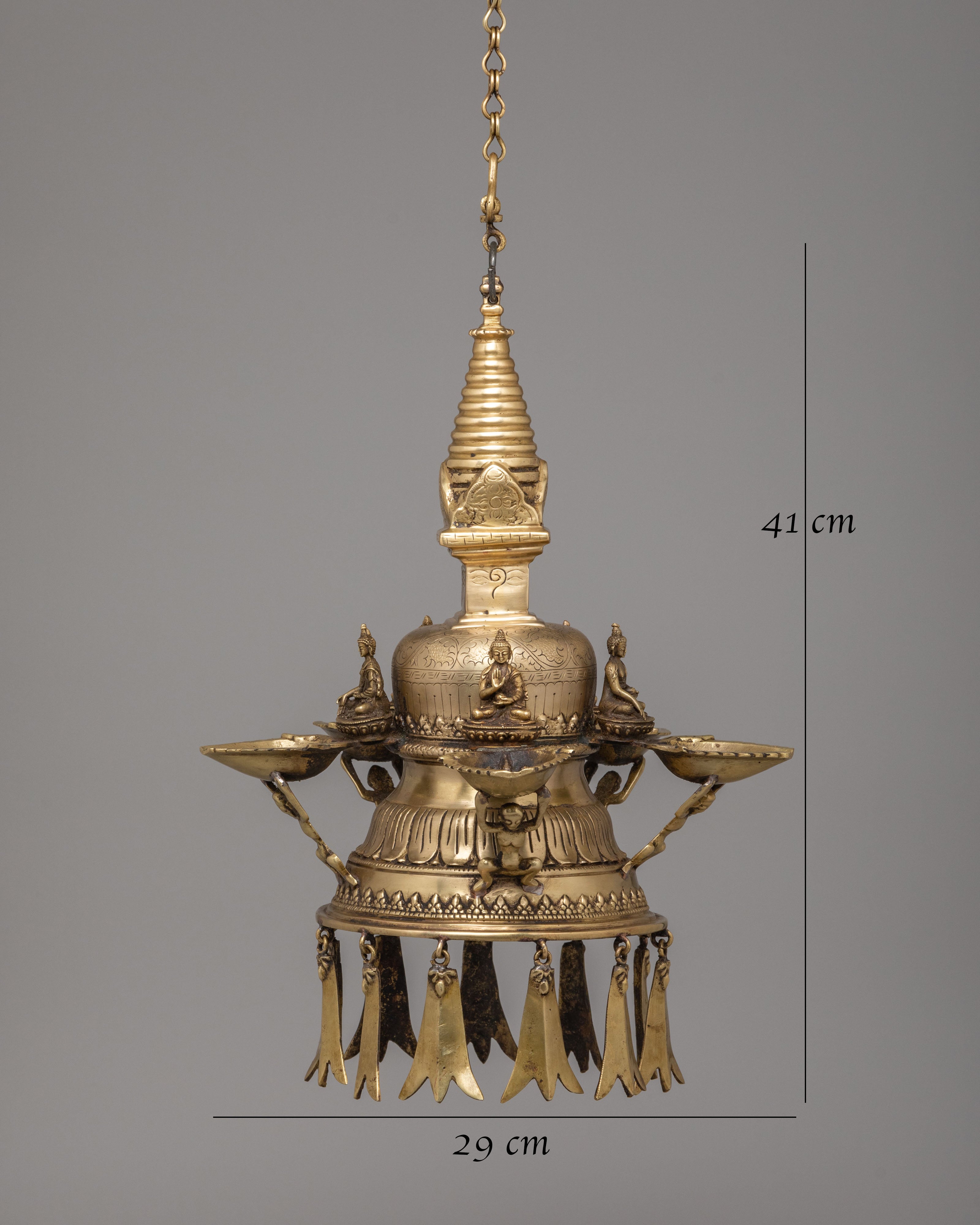 Himalayan Hanging Stupa Dalucha | Five Dhyani Buddhas in Brass